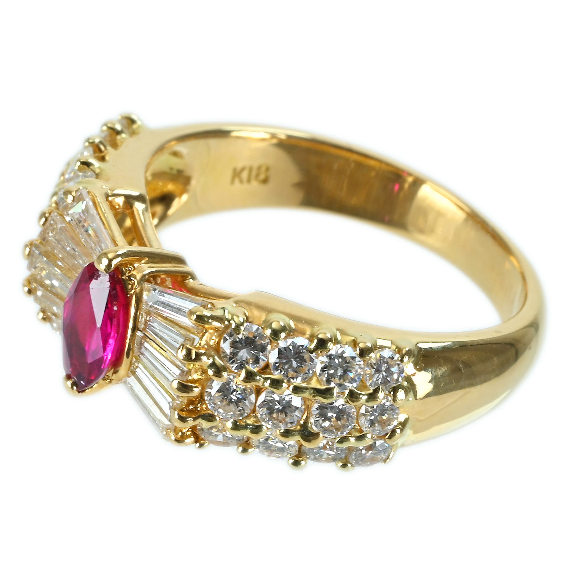 ルビーリング K18YG R0.354ct D1.08ct - 画像 (3)