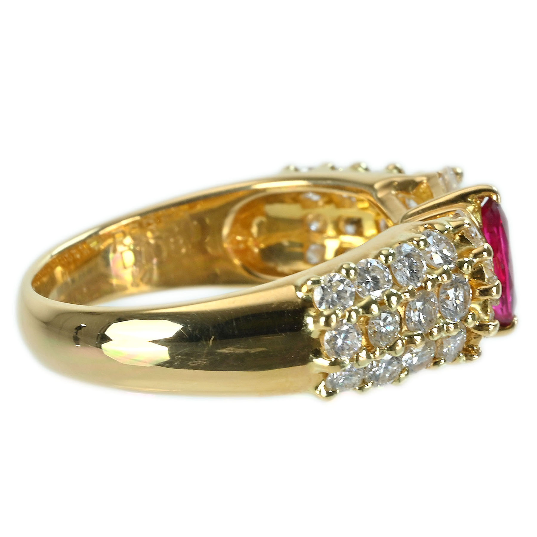 ルビーリング K18YG R0.354ct D1.08ct - 画像 (4)