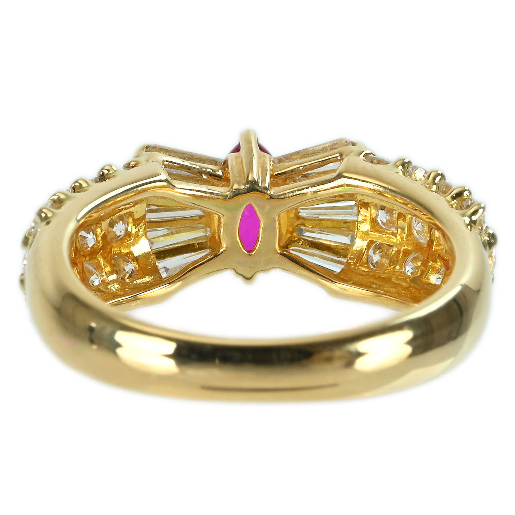 ルビーリング K18YG R0.354ct D1.08ct - 画像 (5)