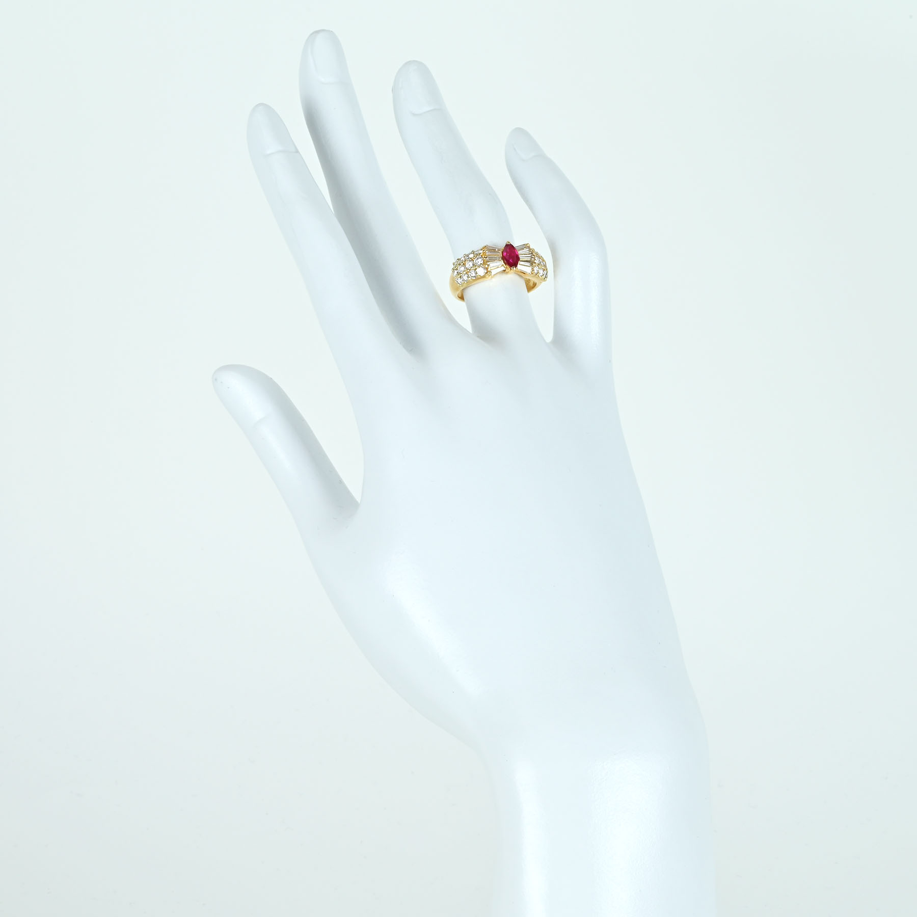 ルビーリング K18YG R0.354ct D1.08ct - 画像 (6)