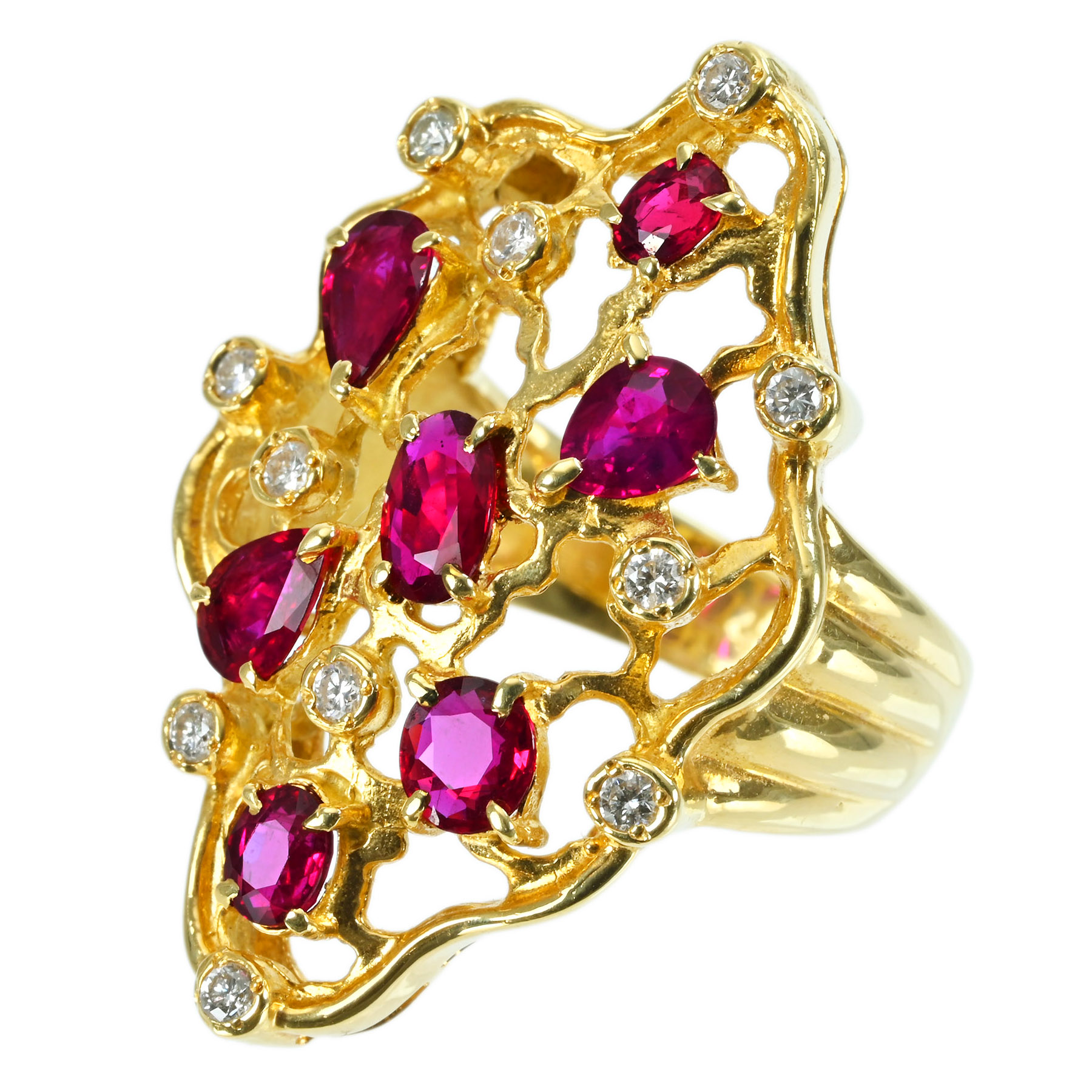 ルビーリング K18YG R1.83ct D0.25ct - 画像 (3)