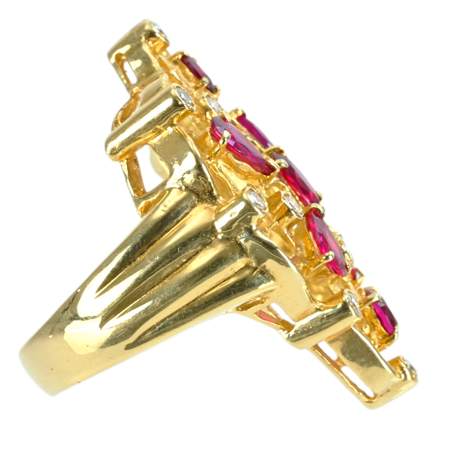 ルビーリング K18YG R1.83ct D0.25ct - 画像 (4)