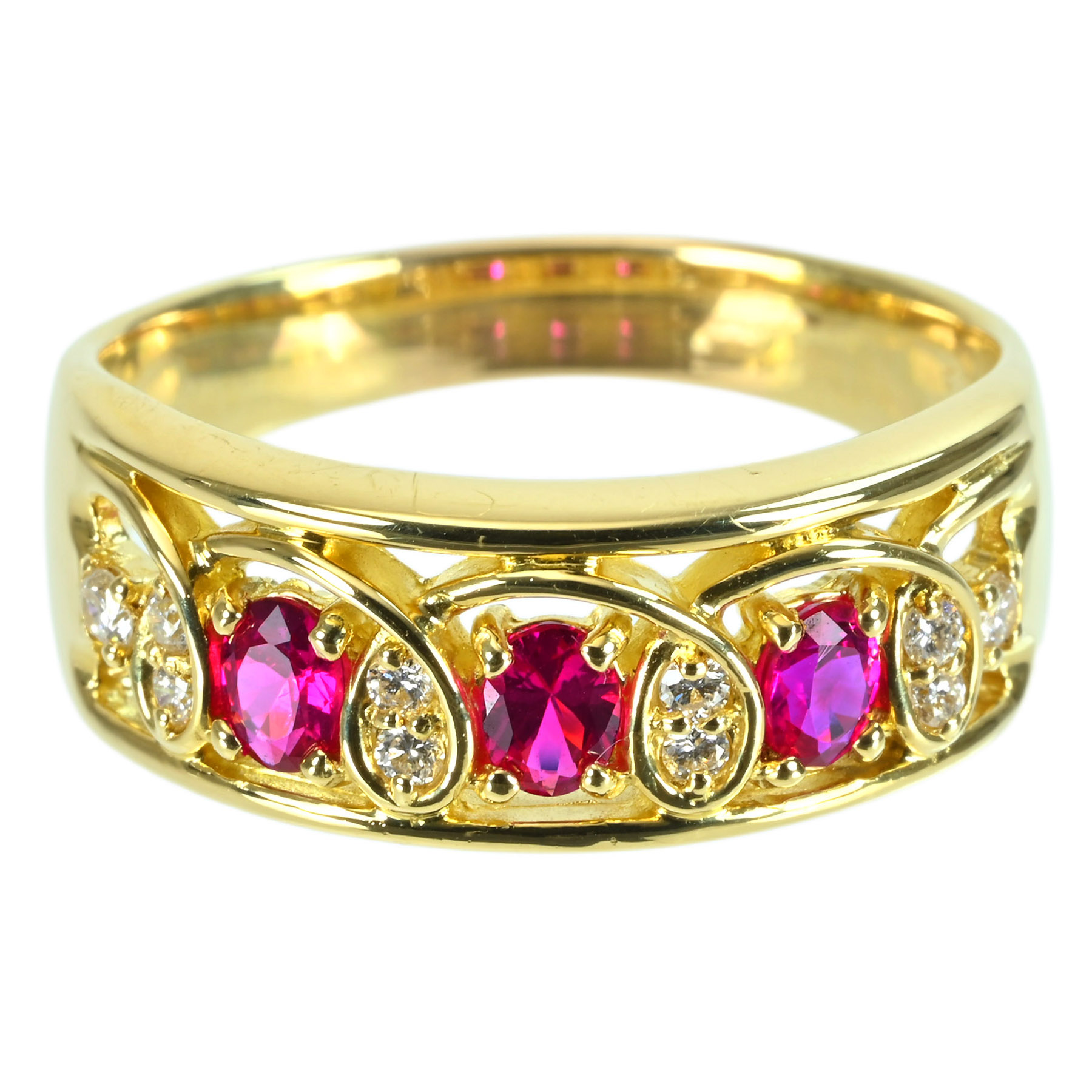 ルビーリング K18YG R0.62ct D0.15ct - 画像 (2)