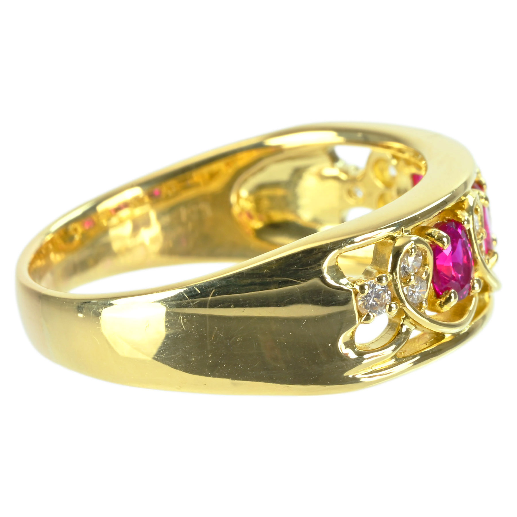 ルビーリング K18YG R0.62ct D0.15ct - 画像 (4)