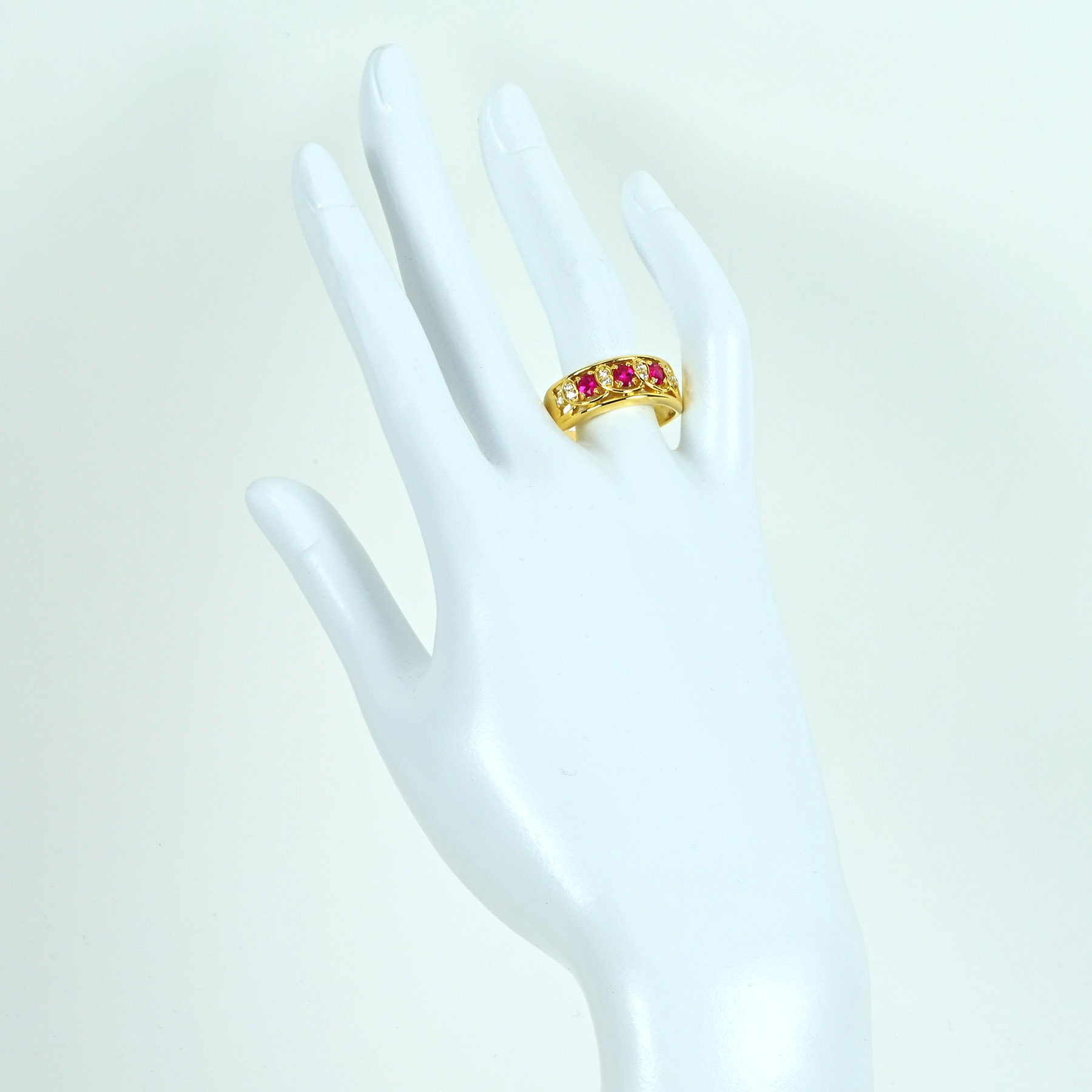 ルビーリング K18YG R0.62ct D0.15ct - 画像 (6)