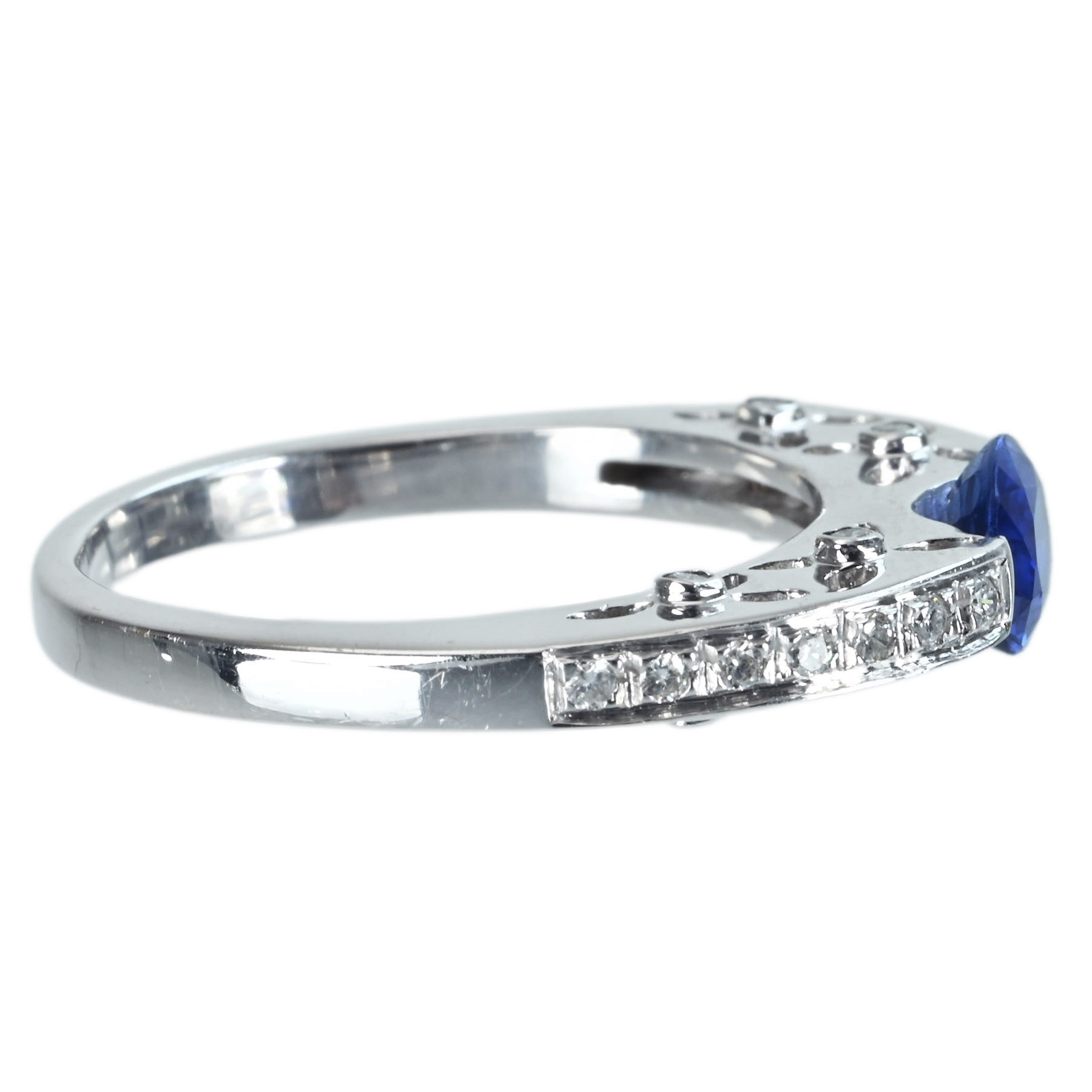 サファイアリング K18WG S0.95ct D0.27ct - 画像 (4)