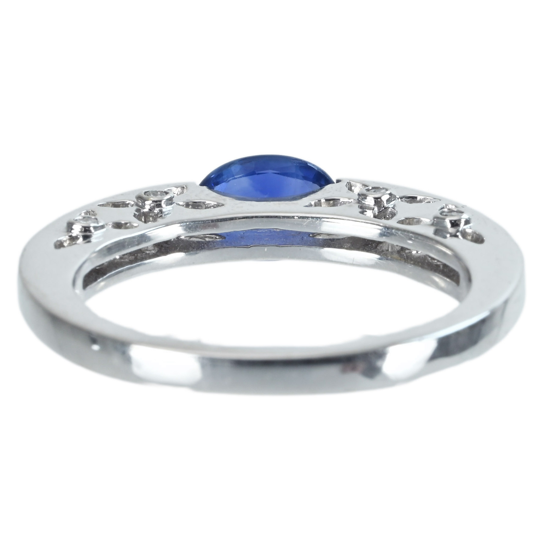 サファイアリング K18WG S0.95ct D0.27ct - 画像 (5)