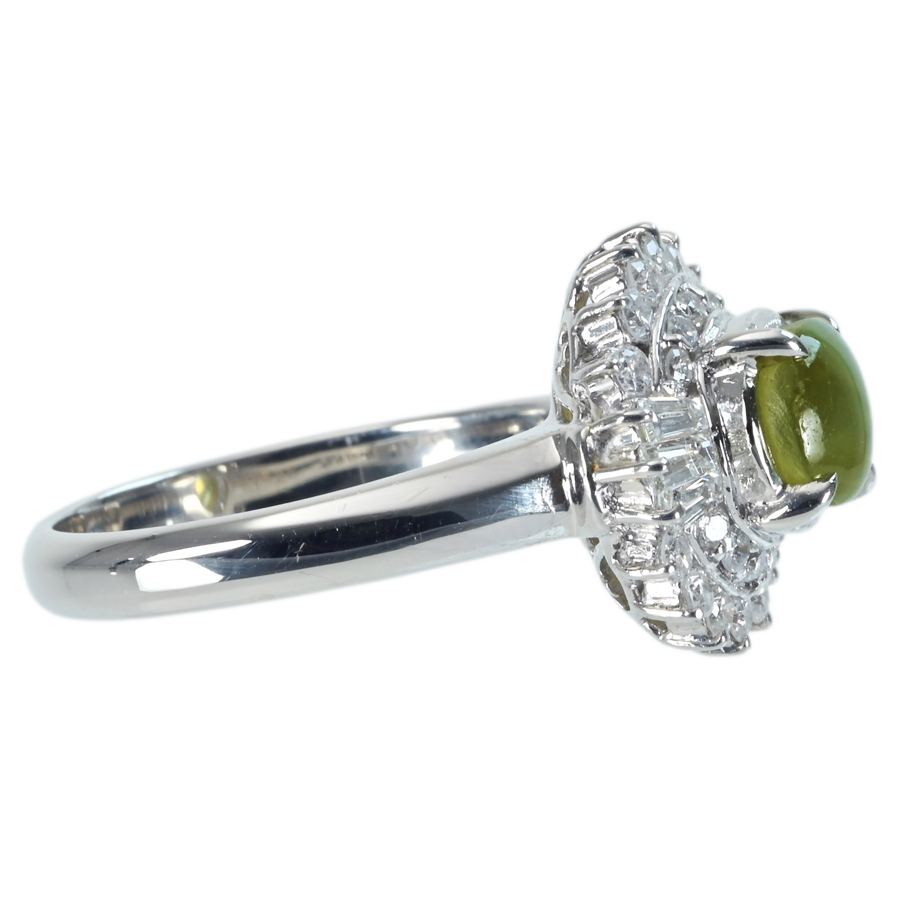 キャッツアイリング PT900 CE1.45ct D0.53ct - 画像 (4)