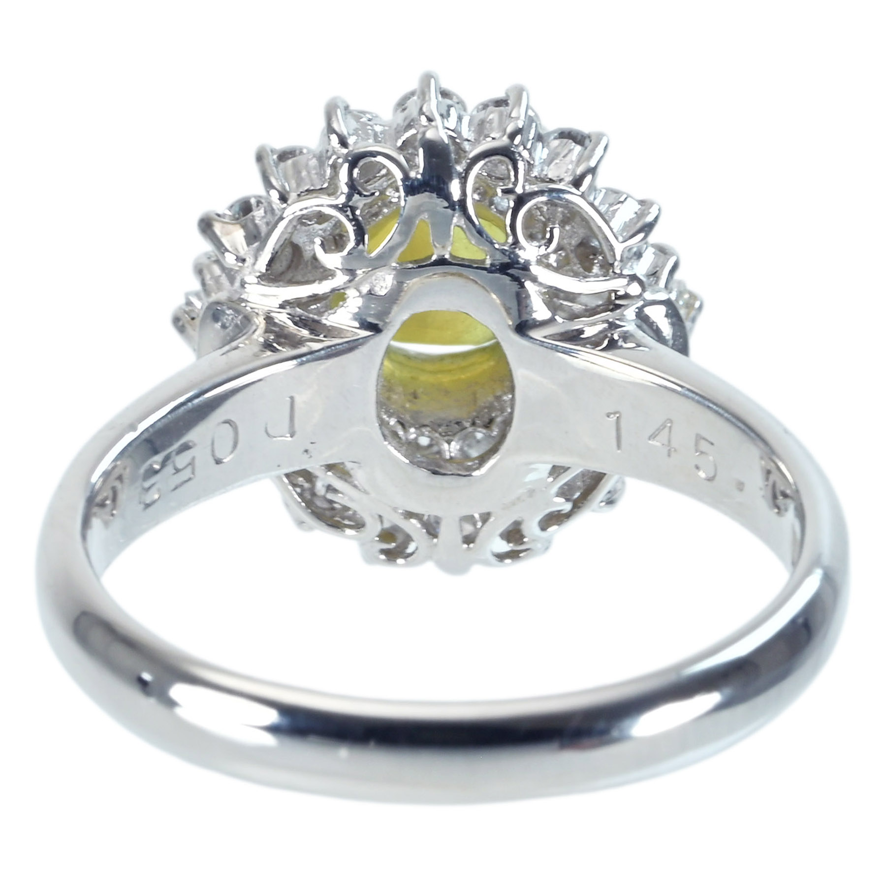 キャッツアイリング PT900 CE1.45ct D0.53ct - 画像 (5)