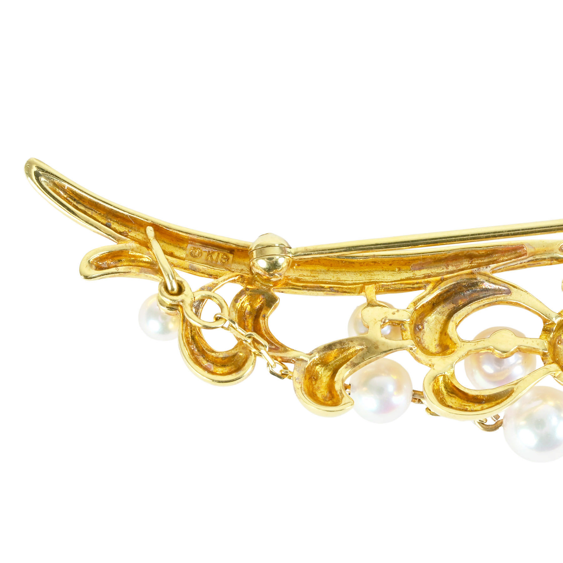 アコヤパールブローチ "MIKIMOTO" K18YG P3.5-6.5mm - 画像 (6)