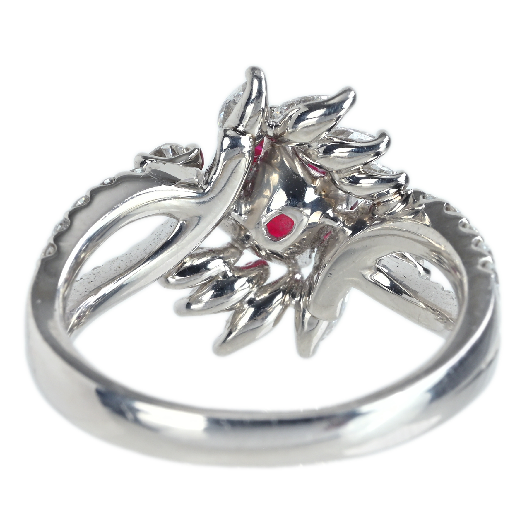 マダガスカル産ルビーリング PT900 R2.04ct D0.85ct - 画像 (5)