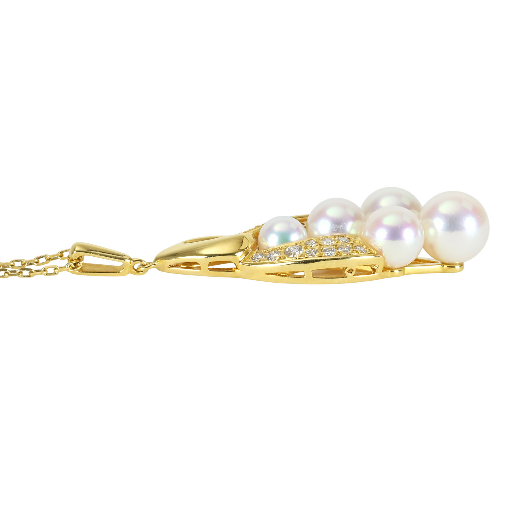 アコヤパールペンダント "MIKIMOTO" K18YG P5.0-7.5mm - 画像 (4)