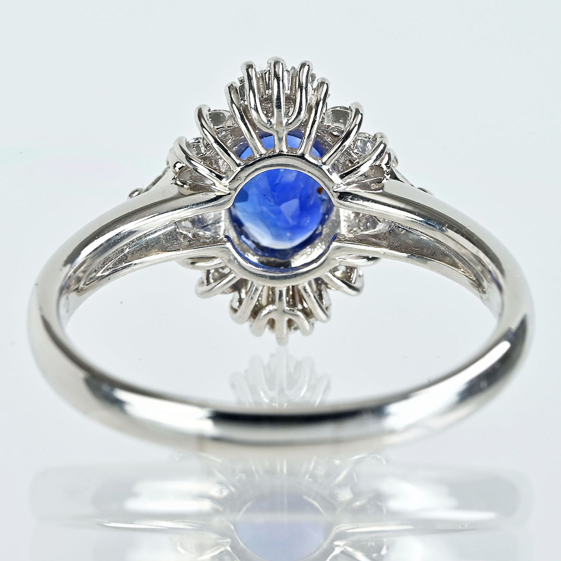 サファイアリング PT900 S1.118ct D0.41ct - 画像 (5)