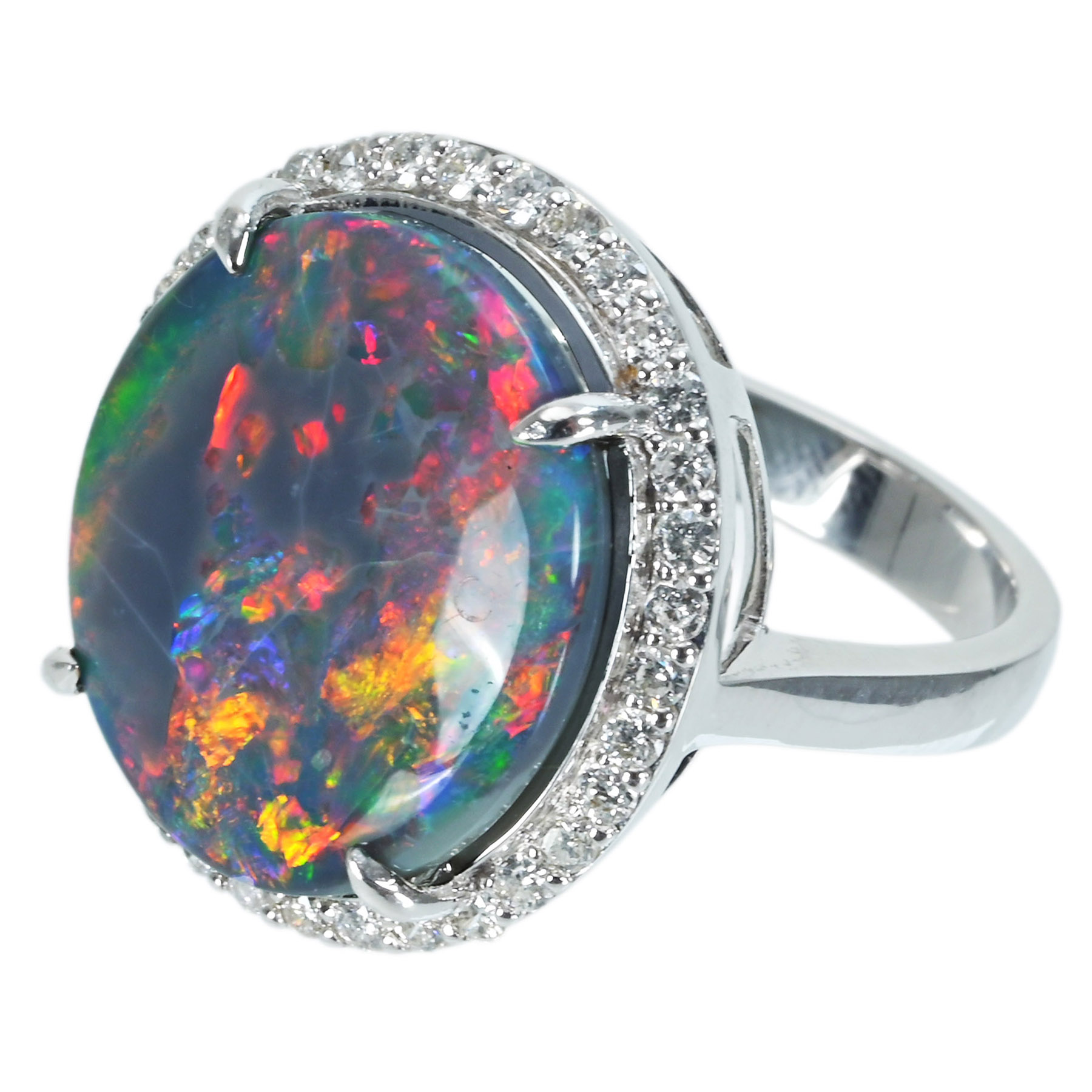 ブラックオパールリング K18WG BOP7.89ct D0.47ct - 画像 (3)