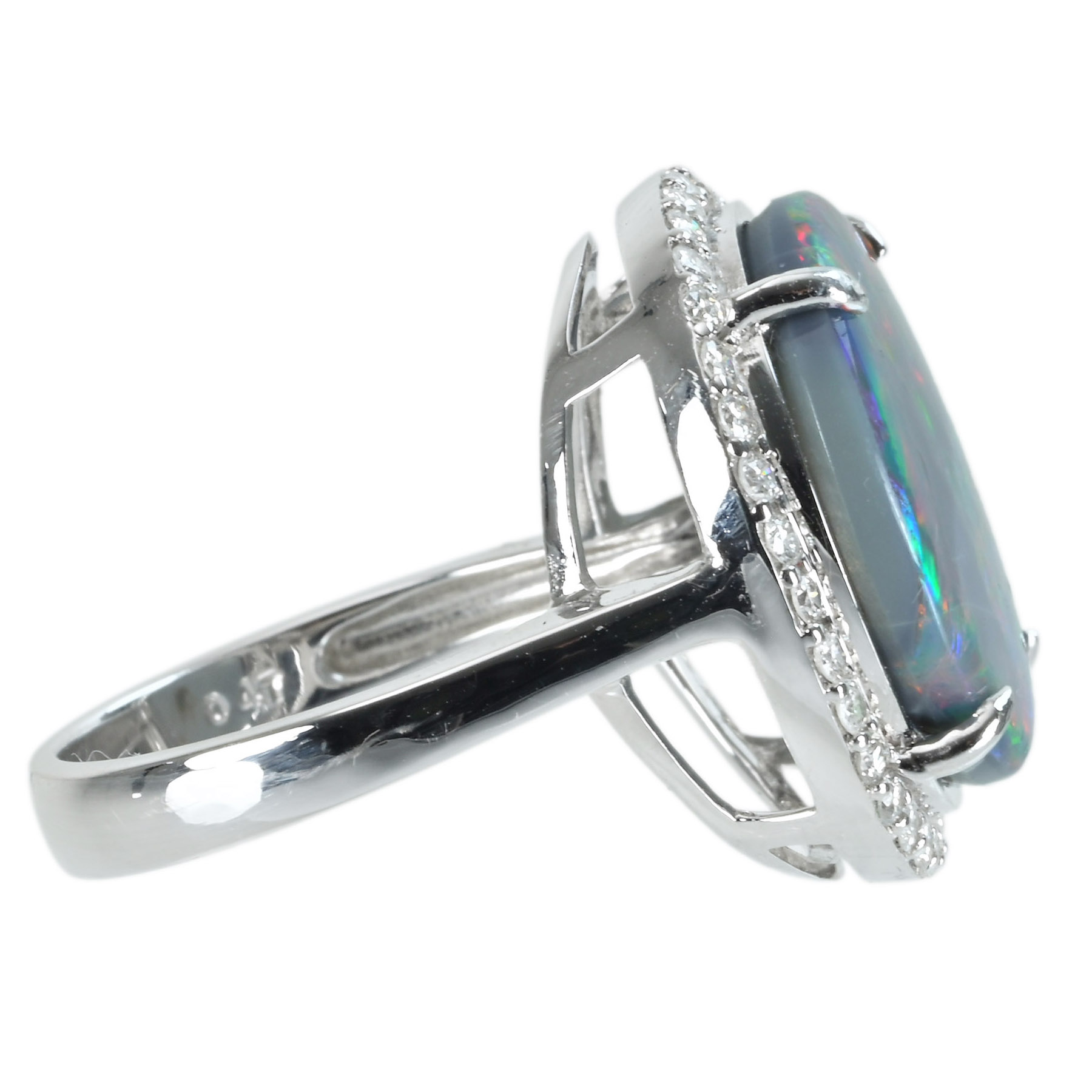 ブラックオパールリング K18WG BOP7.89ct D0.47ct - 画像 (4)