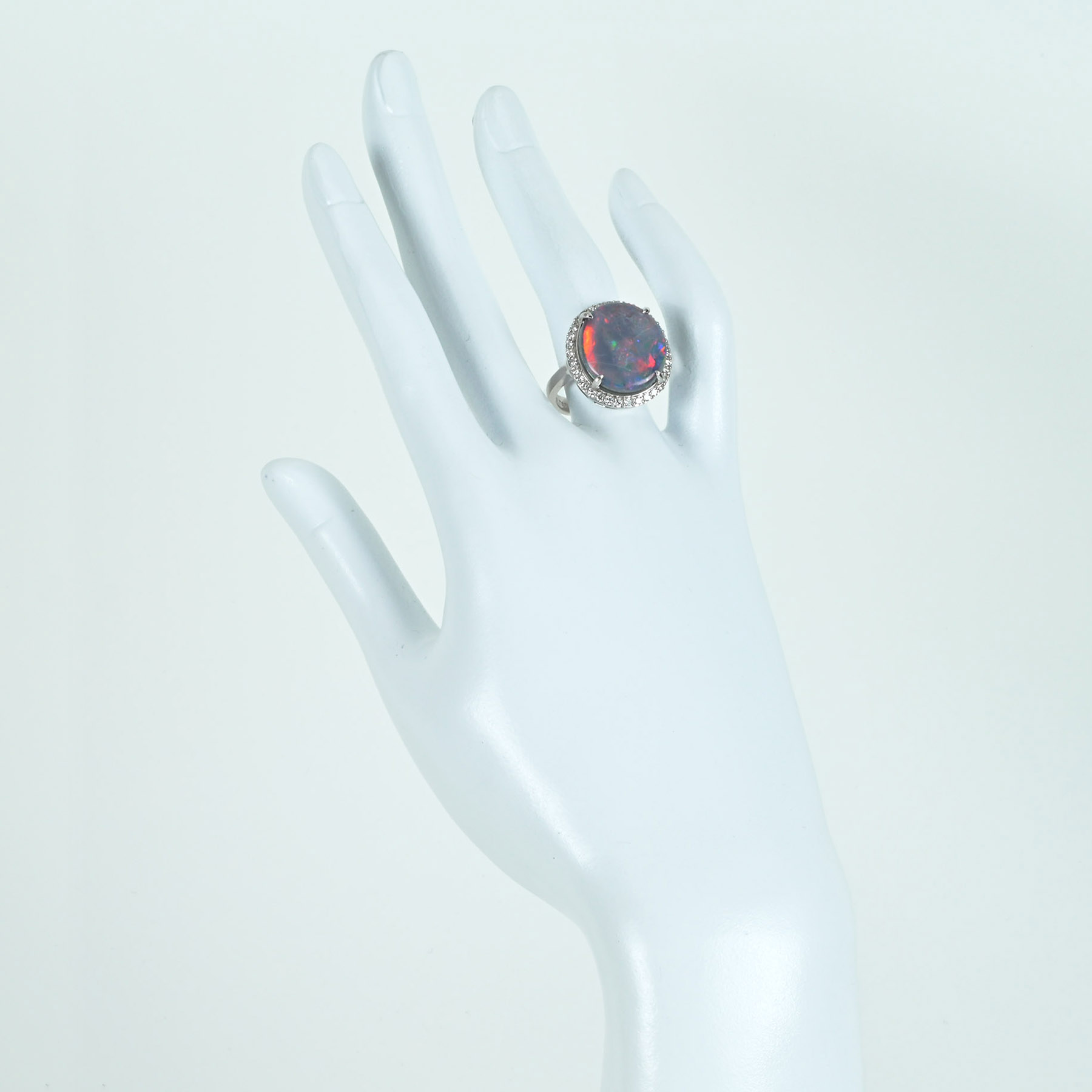 ブラックオパールリング K18WG BOP7.89ct D0.47ct - 画像 (6)