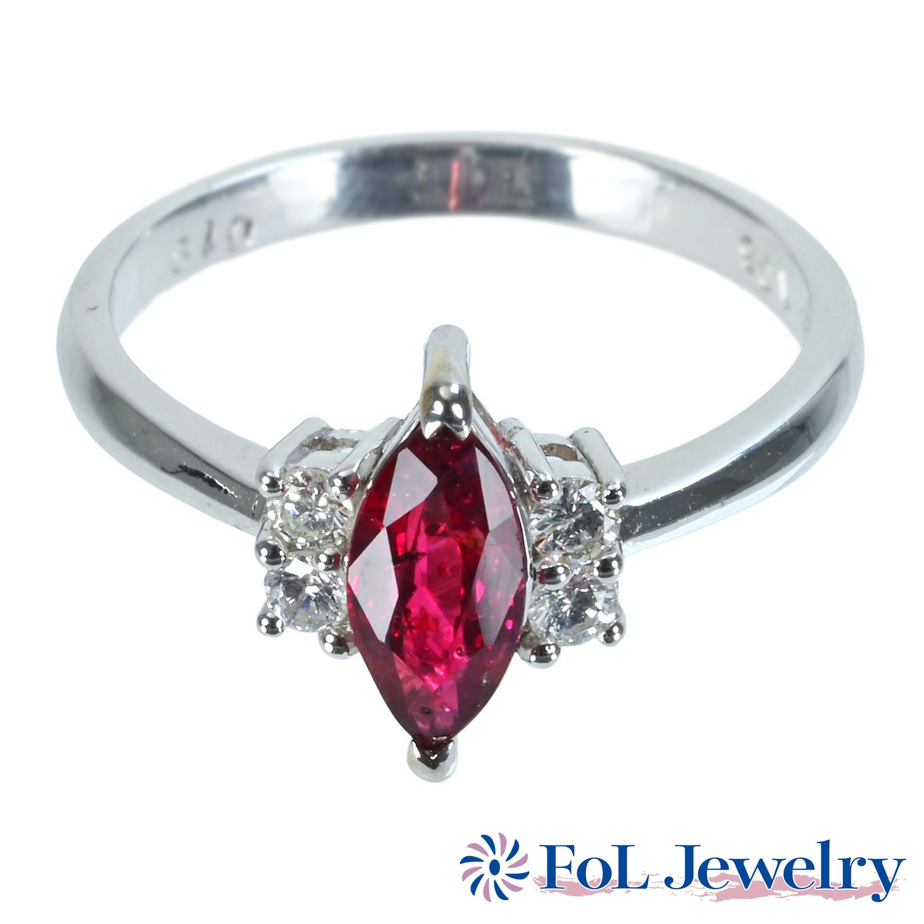 ルビーリング K18WG R1.03ct D0.19ct