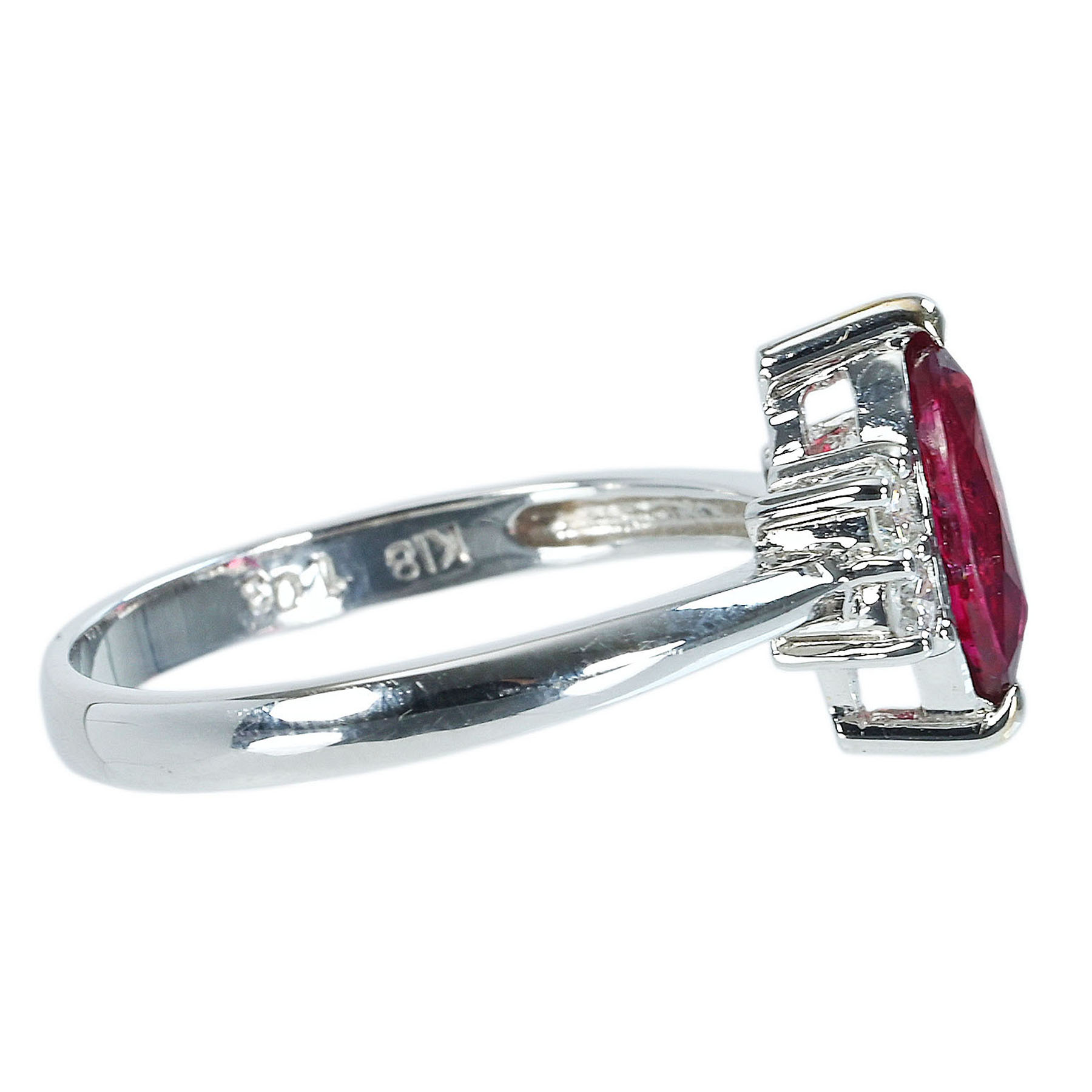 ルビーリング K18WG R1.03ct D0.19ct - 画像 (4)