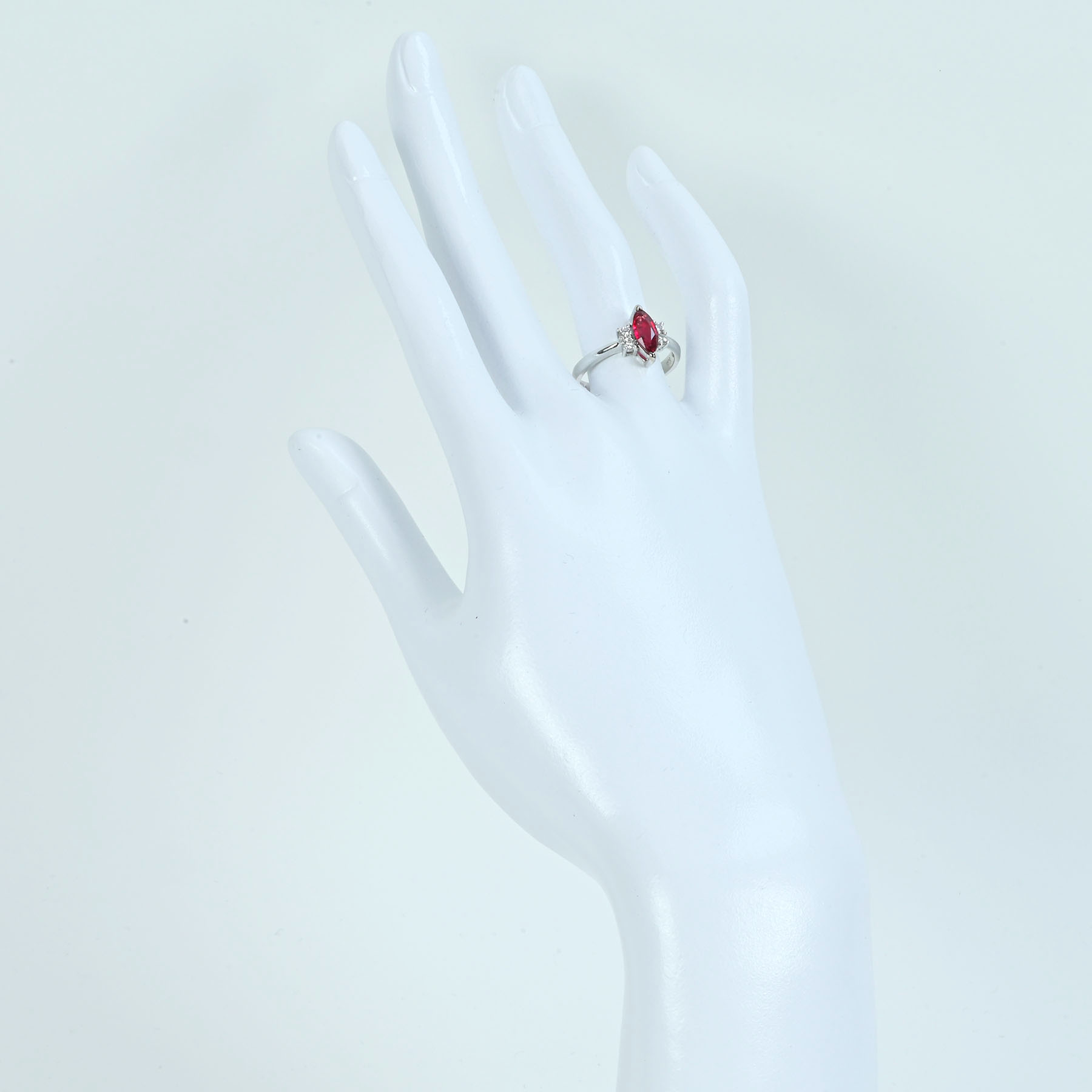 ルビーリング K18WG R1.03ct D0.19ct - 画像 (6)