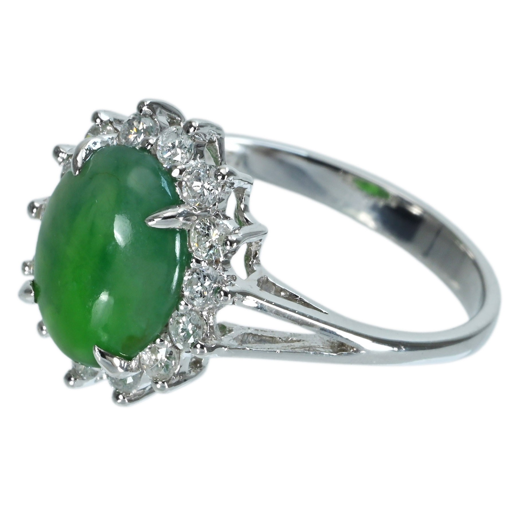 翡翠リング K18WG J2.341ct D0.43ct - 画像 (3)