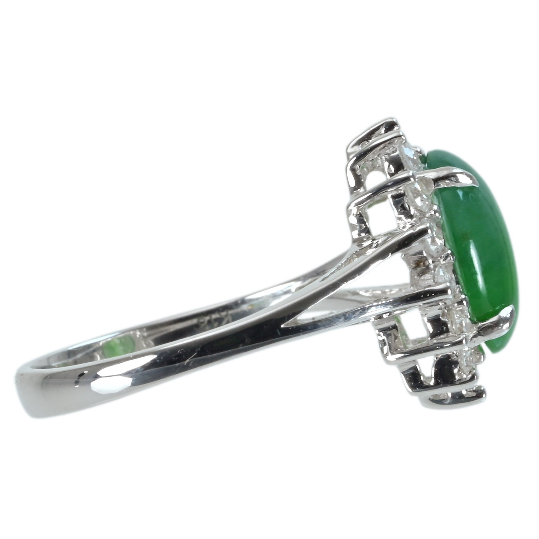 翡翠リング K18WG J2.341ct D0.43ct - 画像 (4)