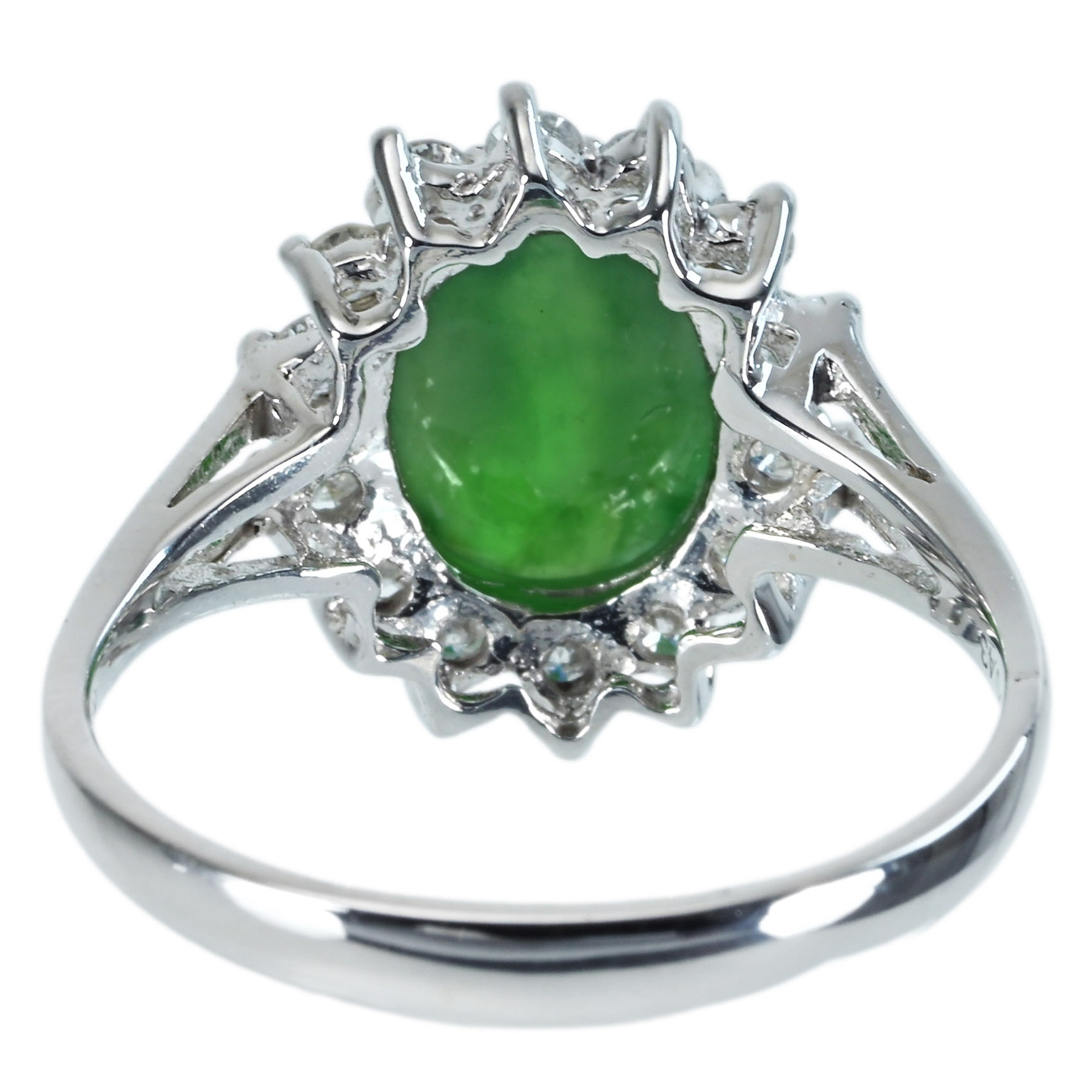 翡翠リング K18WG J2.341ct D0.43ct - 画像 (5)