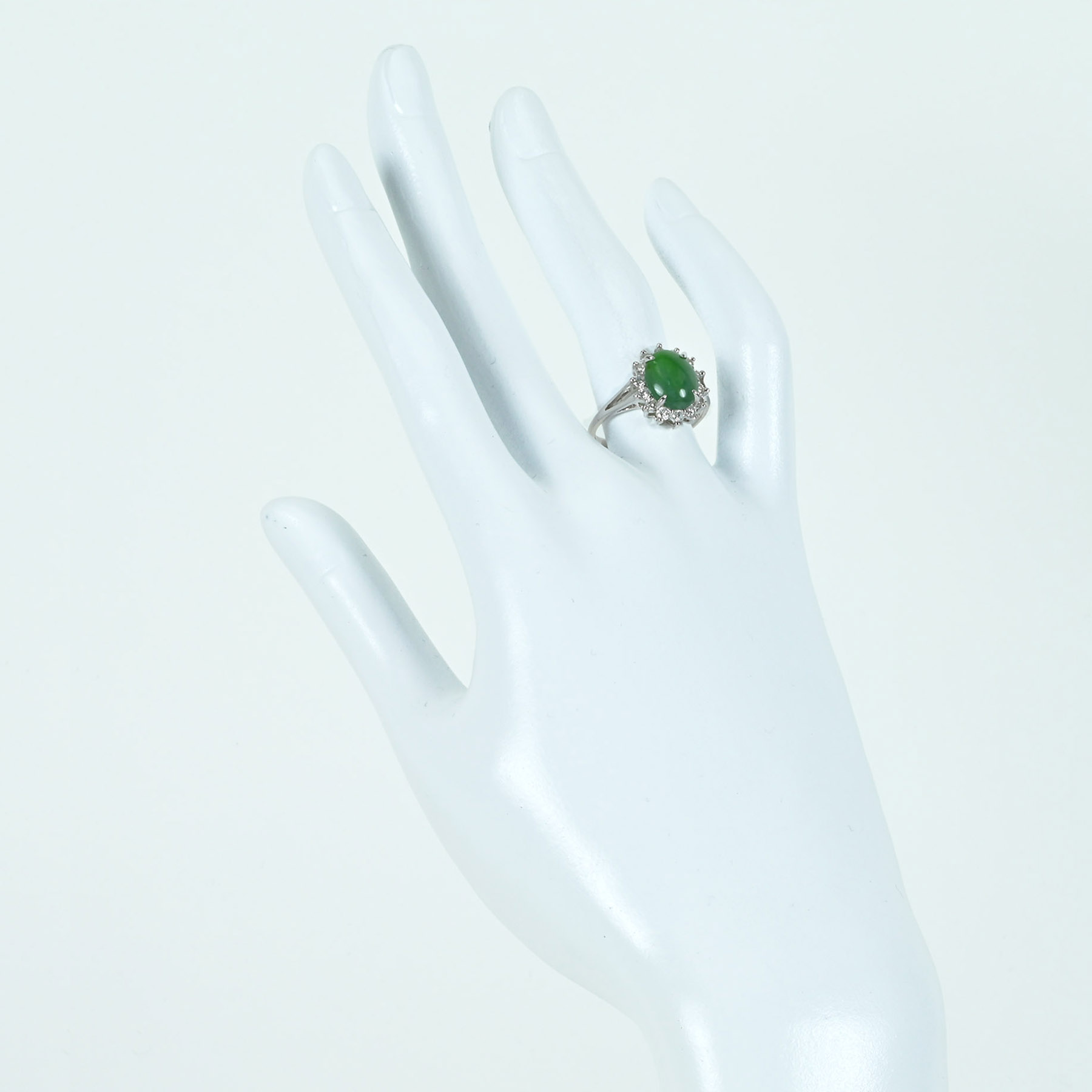 翡翠リング K18WG J2.341ct D0.43ct - 画像 (6)