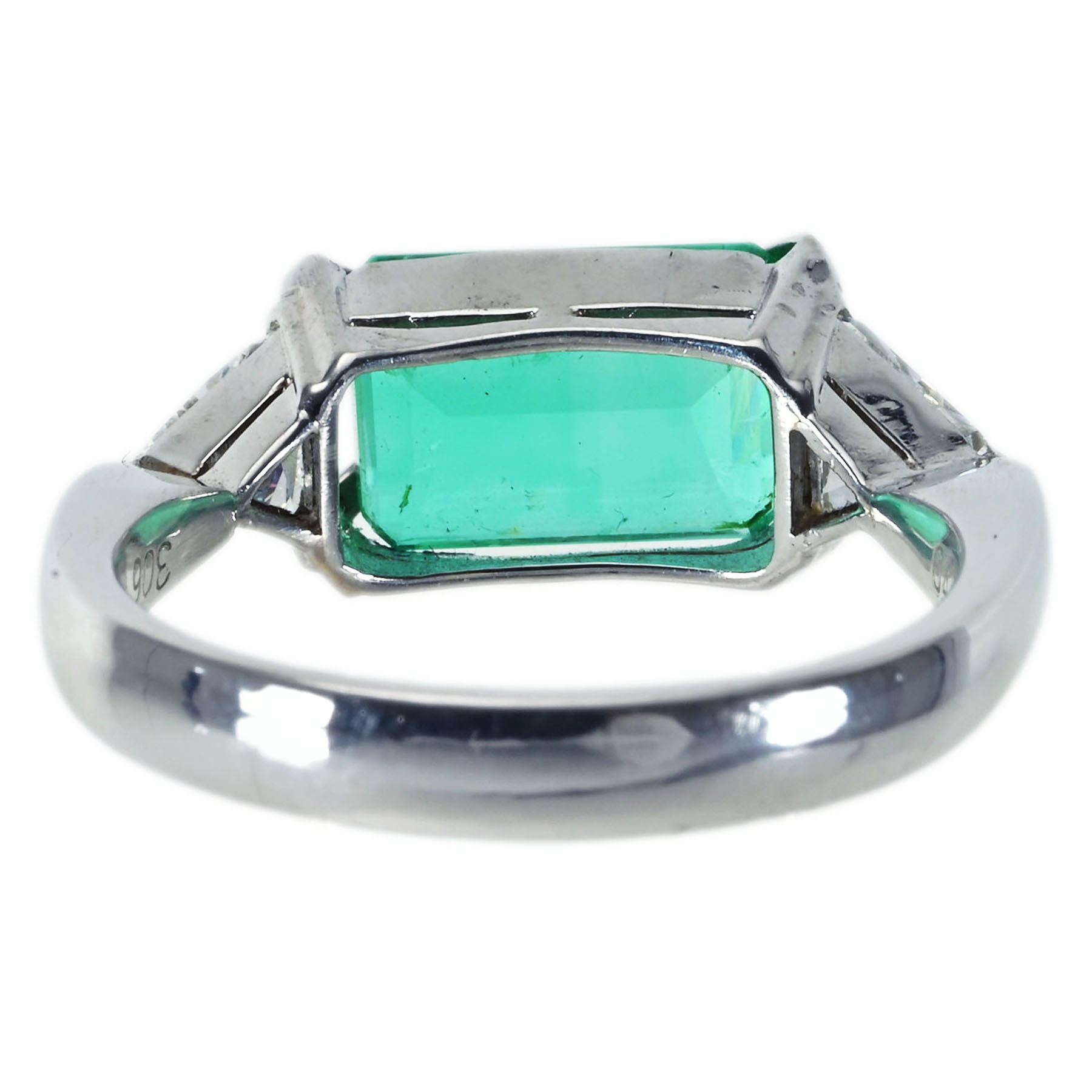 コロンビア産エメラルドリング PT900/K18WG E3.06ct D0.48ct - 画像 (5)