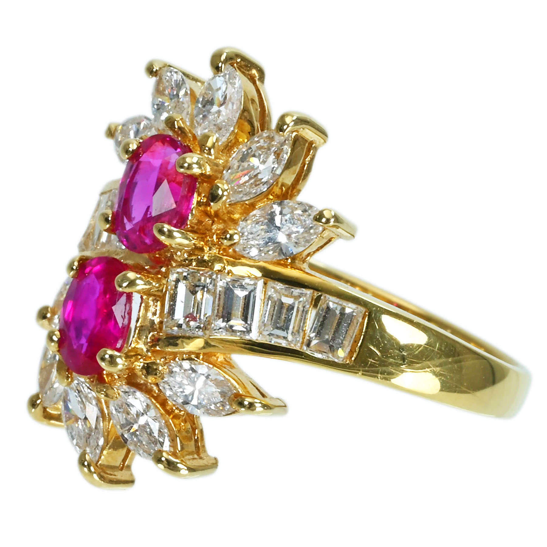 ルビーリング K18YG R0.90ct D1.40ct - 画像 (3)