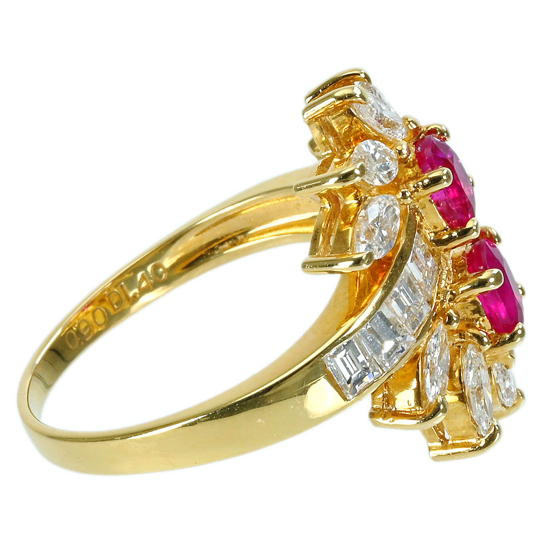 ルビーリング K18YG R0.90ct D1.40ct - 画像 (4)