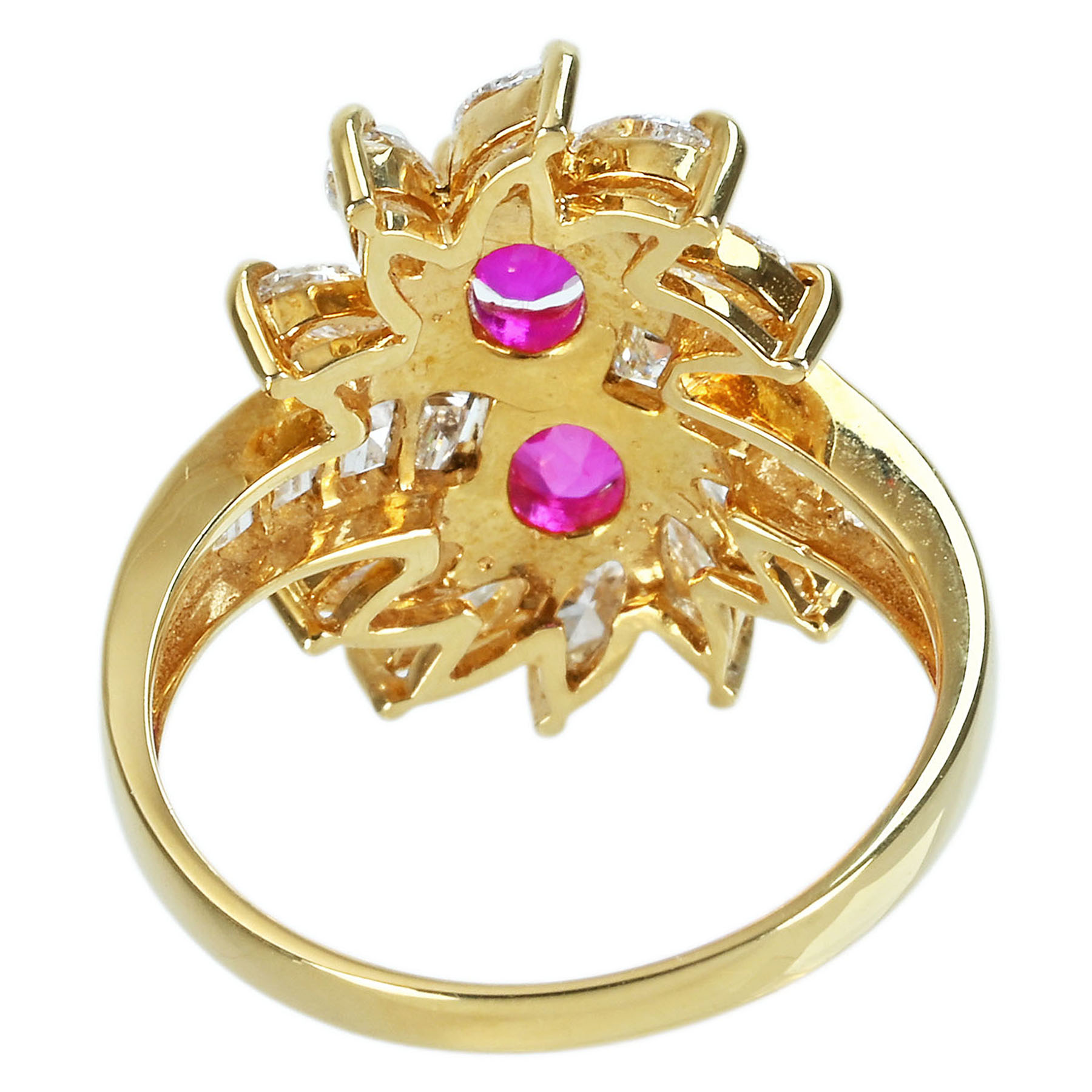 ルビーリング K18YG R0.90ct D1.40ct - 画像 (5)