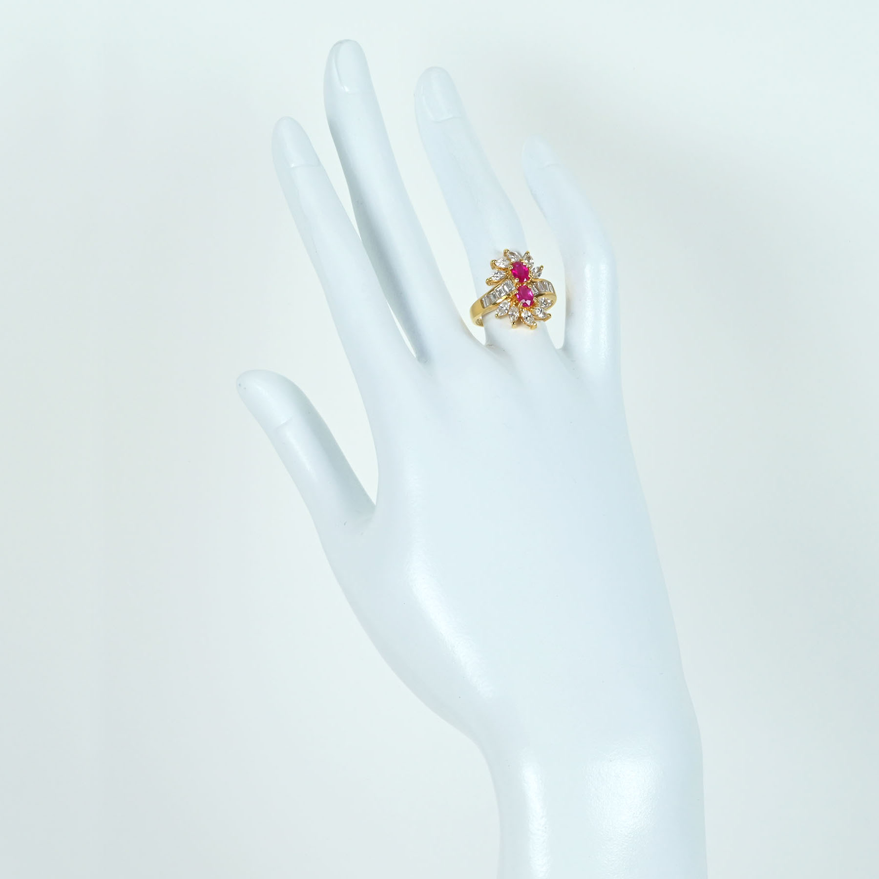 ルビーリング K18YG R0.90ct D1.40ct - 画像 (6)
