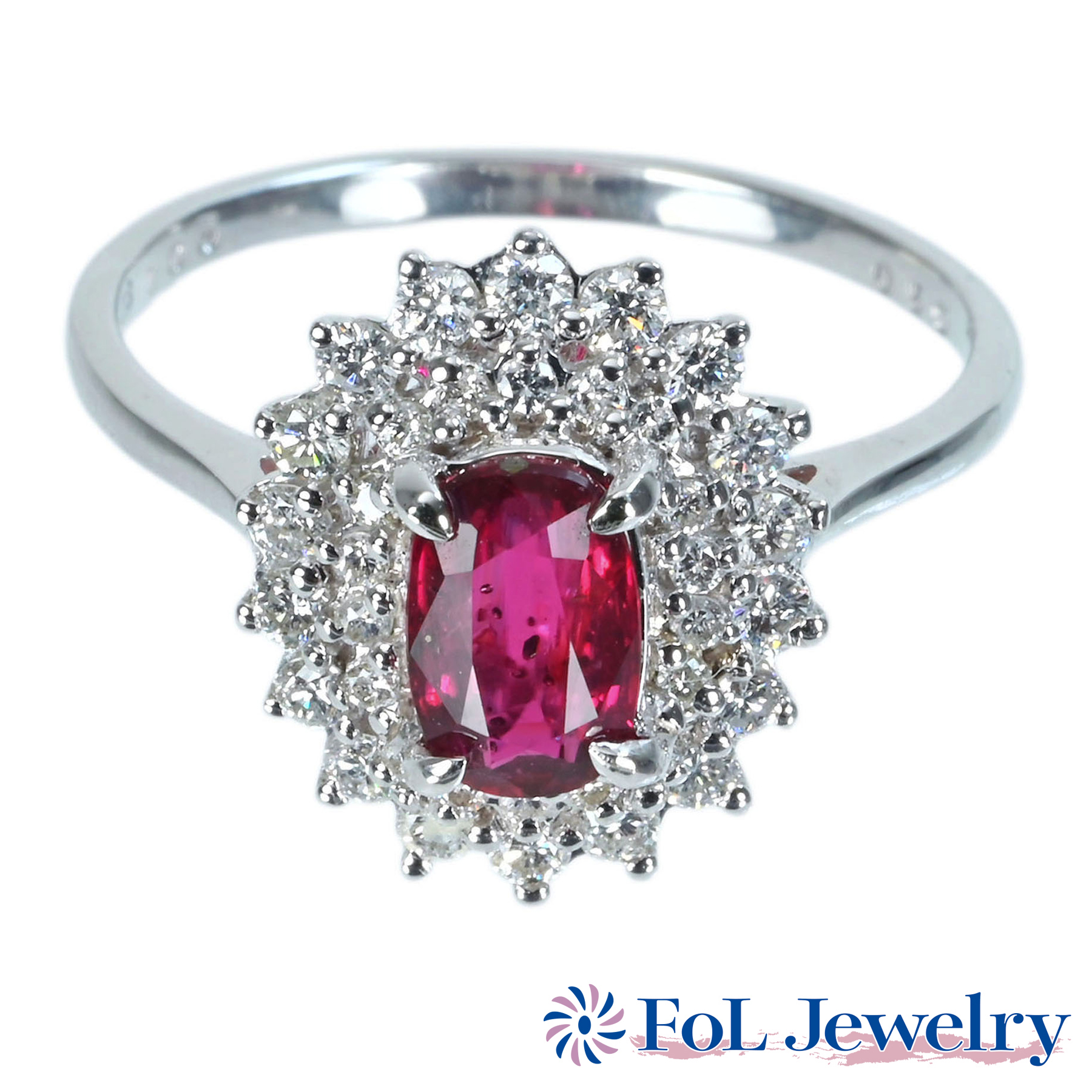 ミャンマー産ルビーリング K18WG R1.05ct D0.50ct