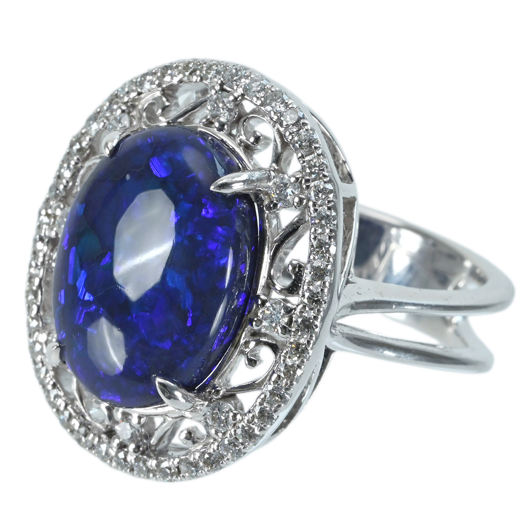 ブラックオパールリング K18WG BOP5.80ct D0.59ct - 画像 (3)