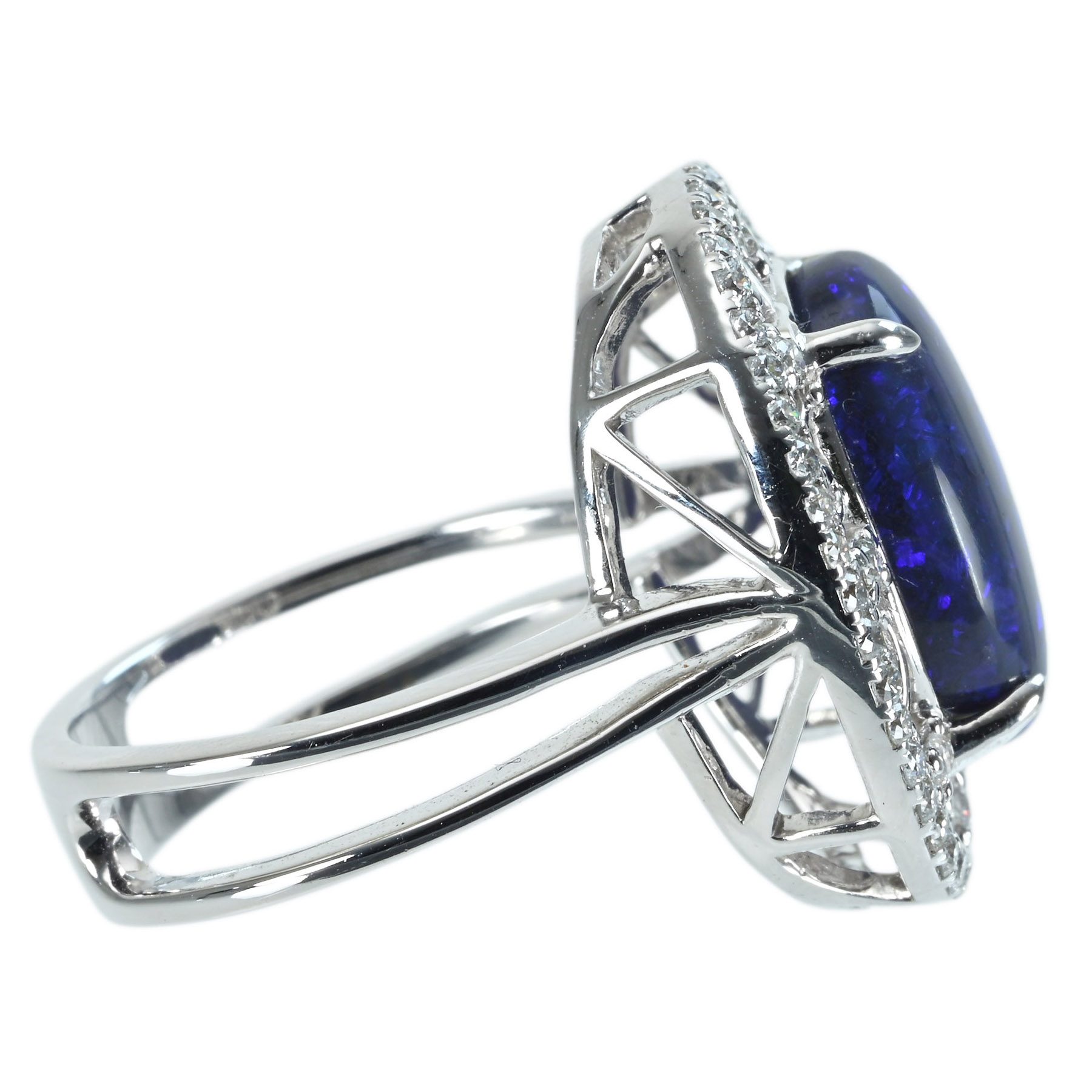 ブラックオパールリング K18WG BOP5.80ct D0.59ct - 画像 (4)