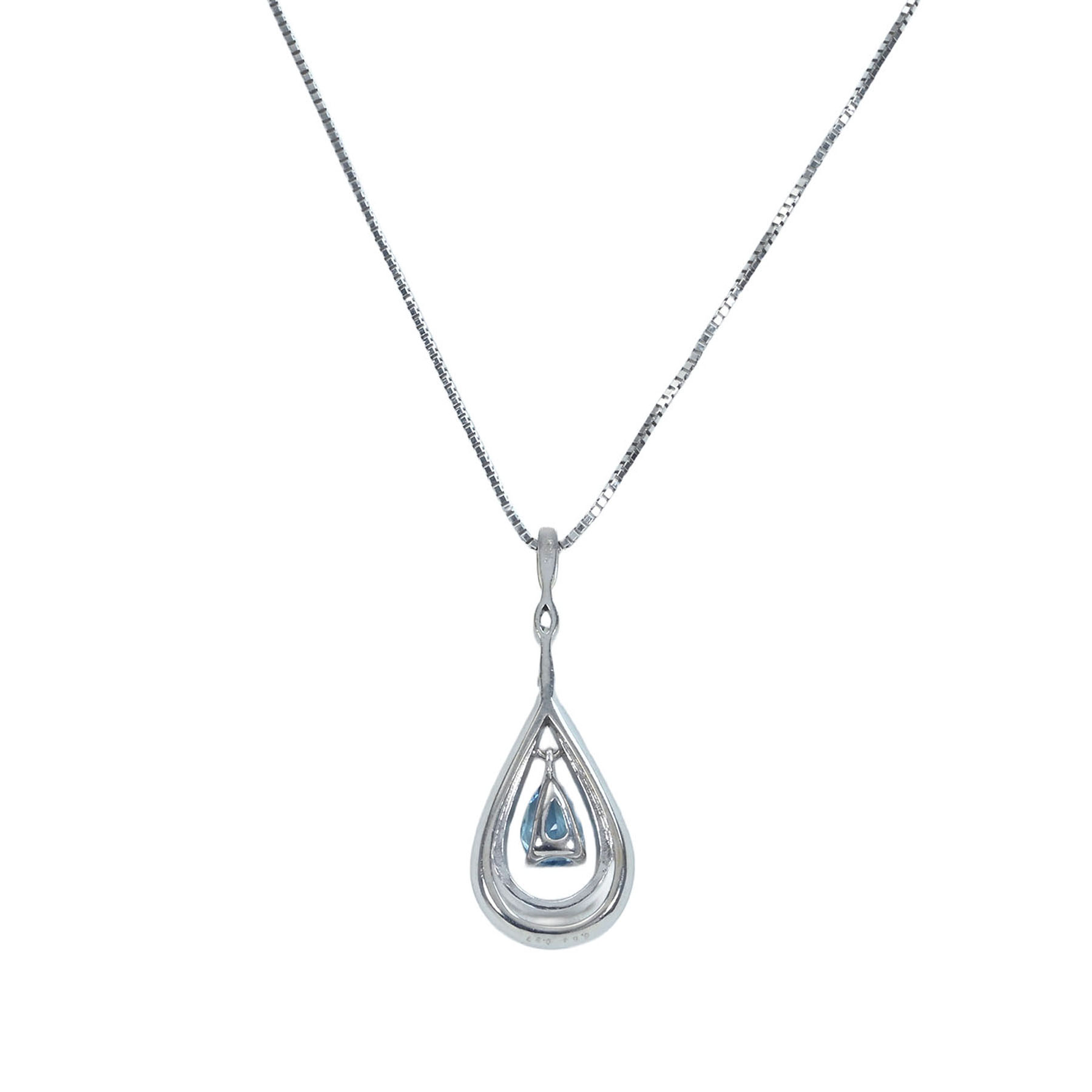 アクアマリンペンダント K18WG AQ0.54ct D0.37ct - 画像 (3)