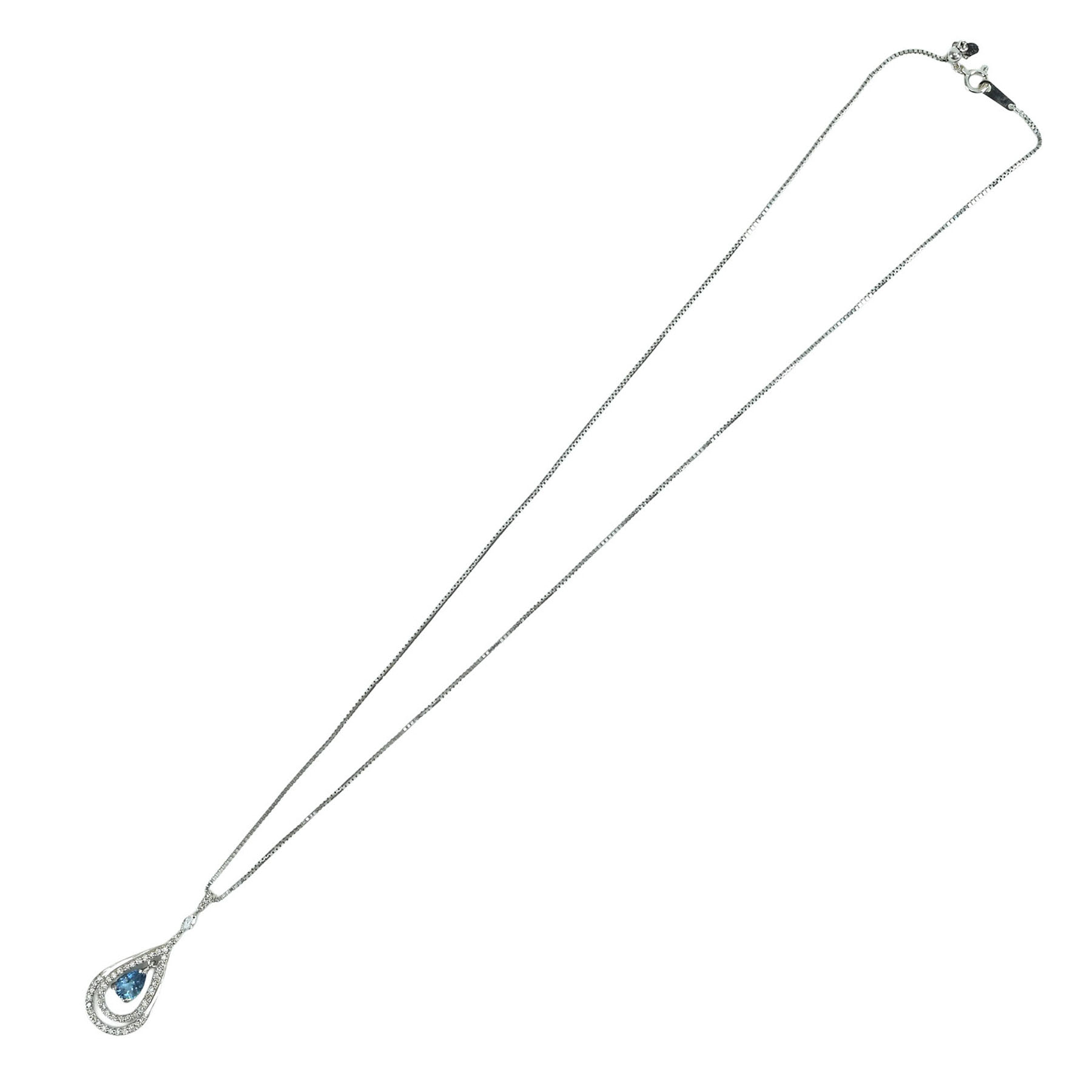 アクアマリンペンダント K18WG AQ0.54ct D0.37ct - 画像 (6)