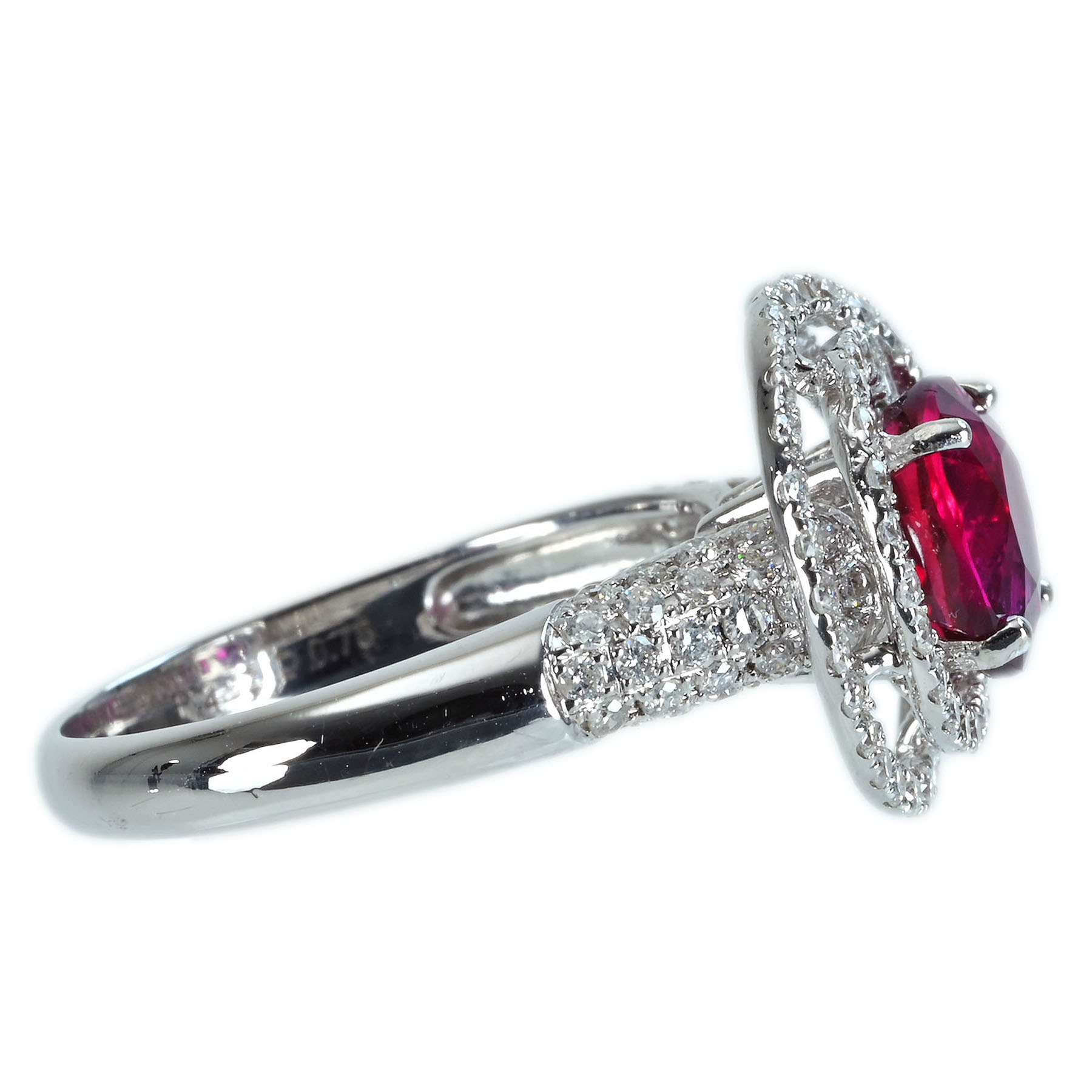 マダガスカル産ルビーリング K18WG R2.02ct D0.75ct - 画像 (4)