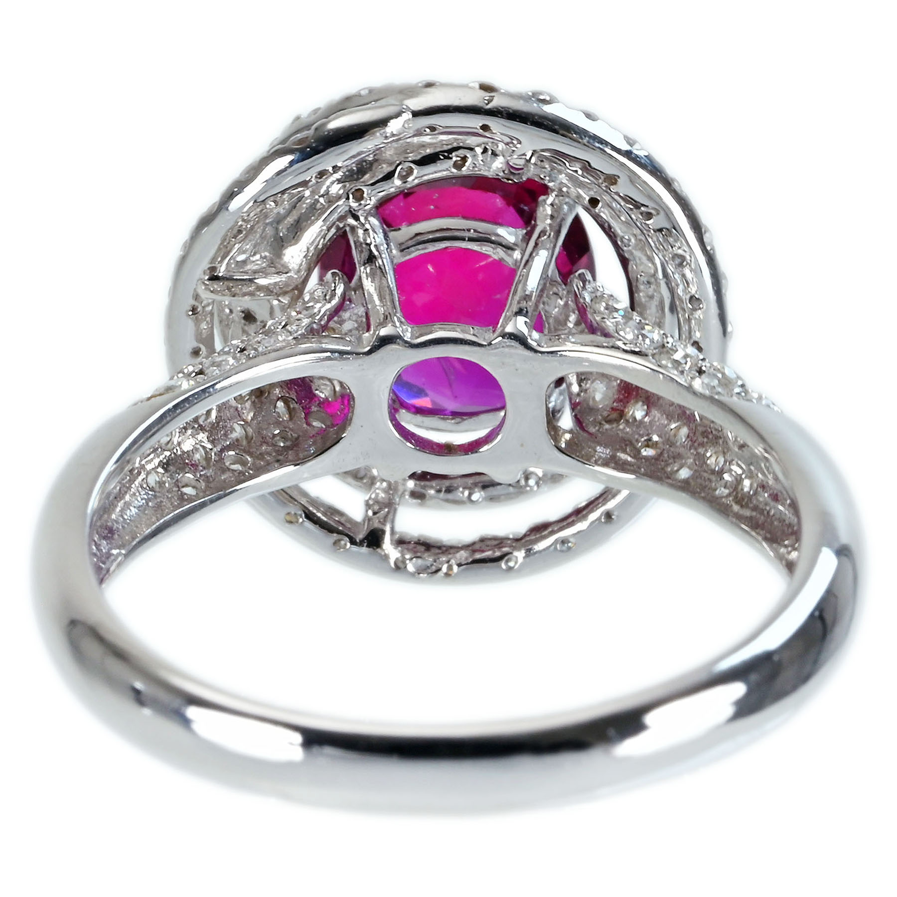 マダガスカル産ルビーリング K18WG R2.02ct D0.75ct - 画像 (5)