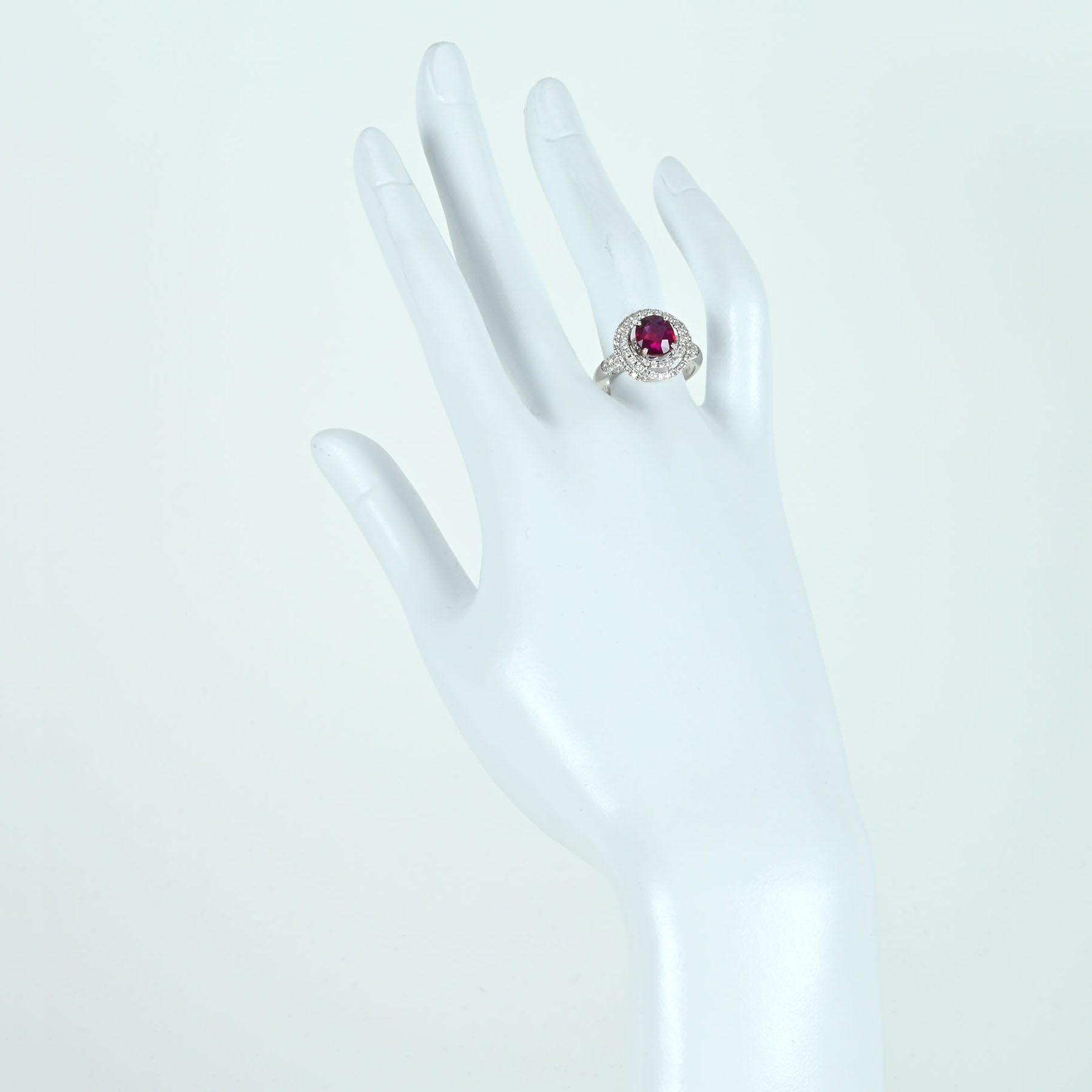マダガスカル産ルビーリング K18WG R2.02ct D0.75ct - 画像 (6)