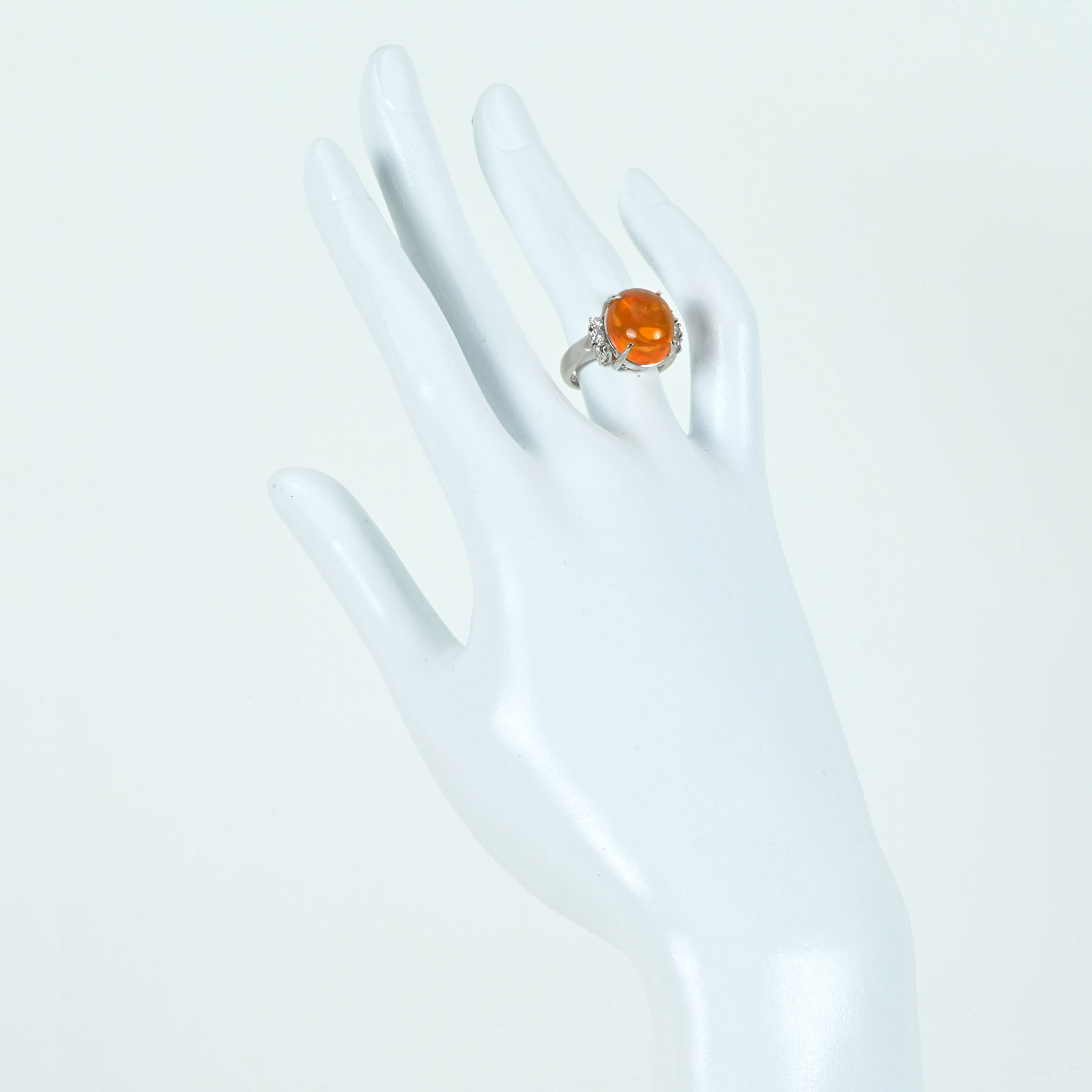 メキシコオパールリング PT900 MXOP5.71ct D0.31ct - 画像 (6)