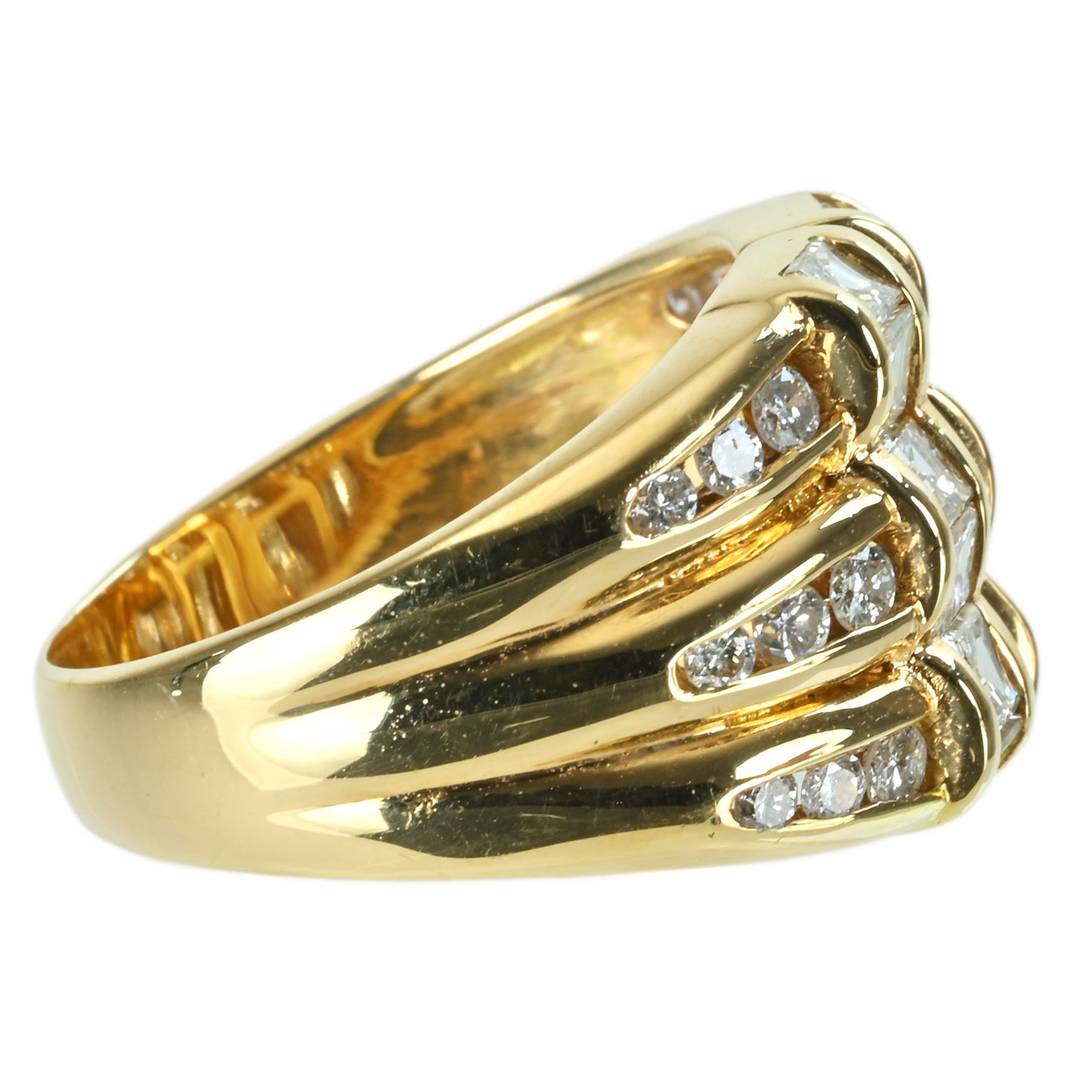 ダイヤモンドリング K18YG D1.04ct D0.53ct - 画像 (4)