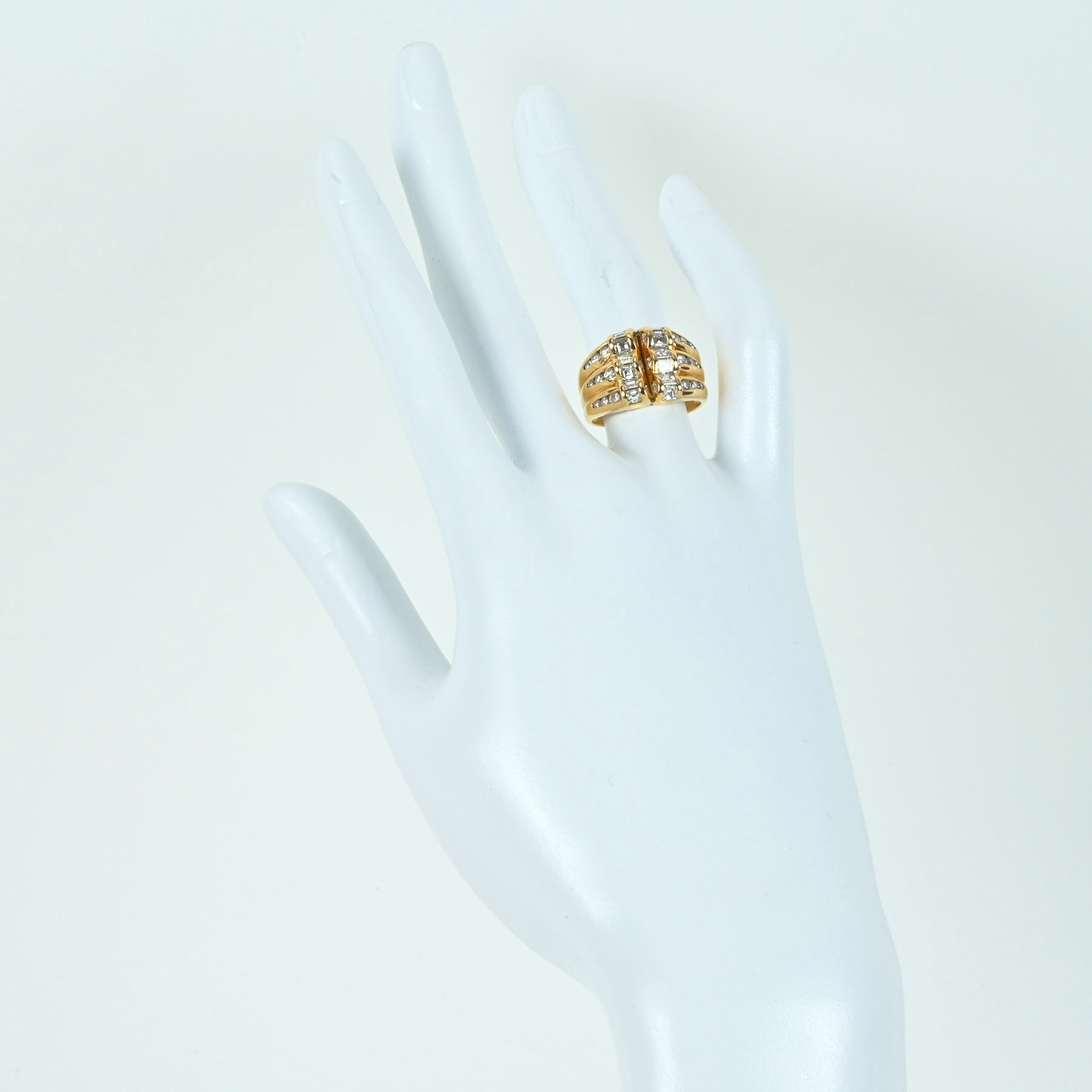 ダイヤモンドリング K18YG D1.04ct D0.53ct - 画像 (6)