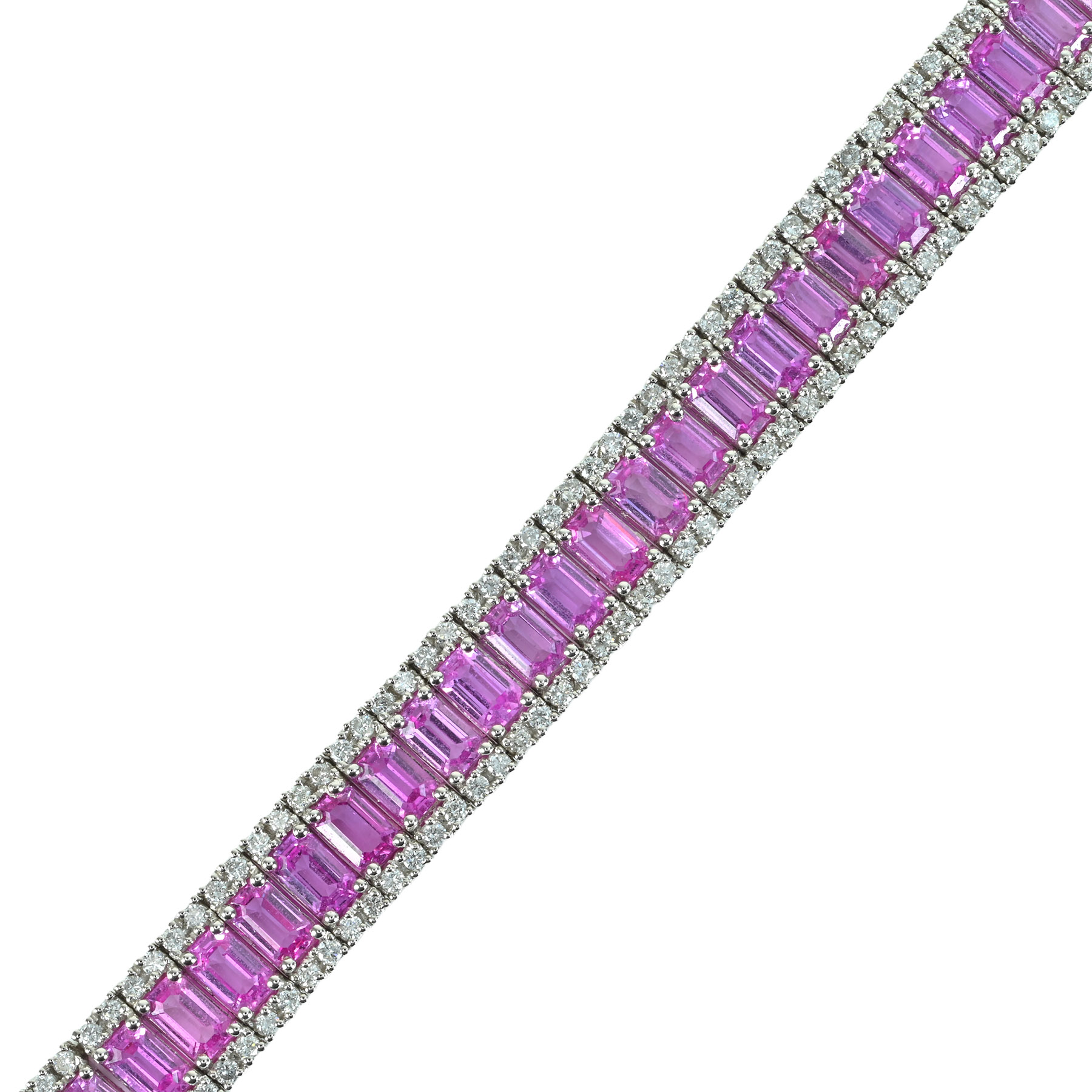 ピンクサファイアブレスレット K18WG S-PK18.10ct D1.84ct - 画像 (2)