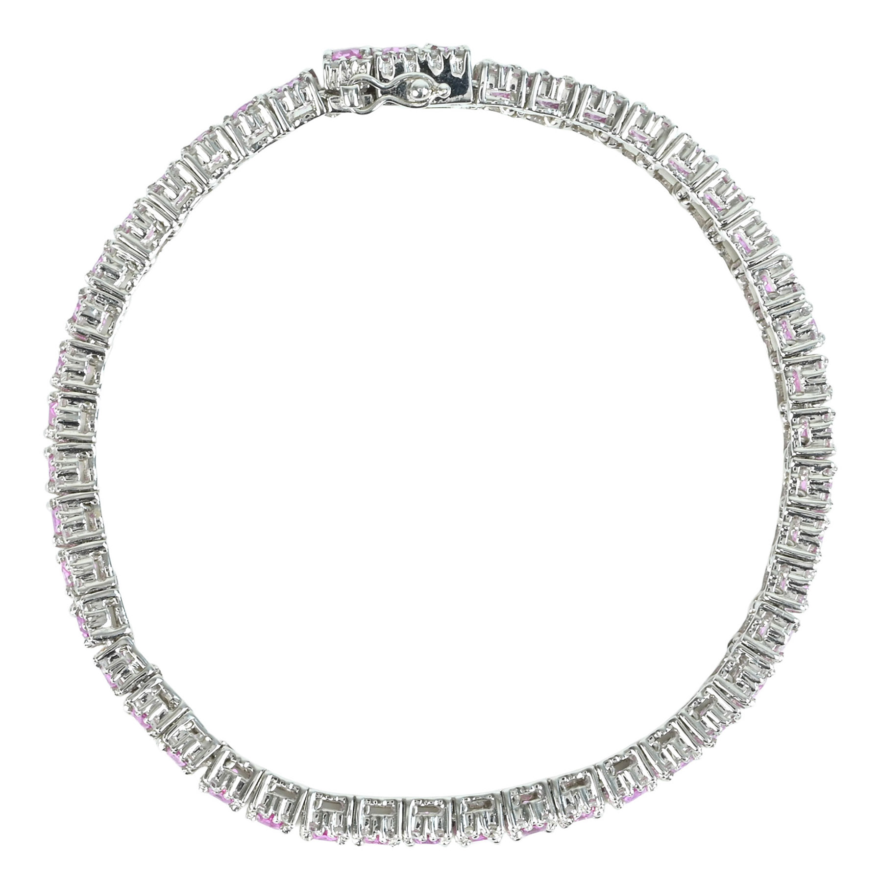 ピンクサファイアブレスレット K18WG S-PK18.10ct D1.84ct - 画像 (3)