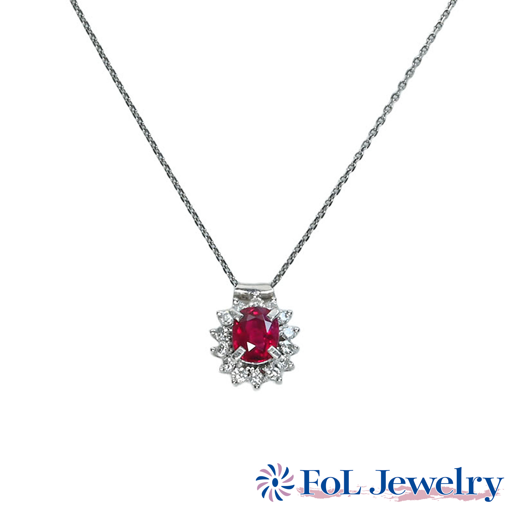 ルビーペンダント PT900/PT850 R0.84ct D0.18ct