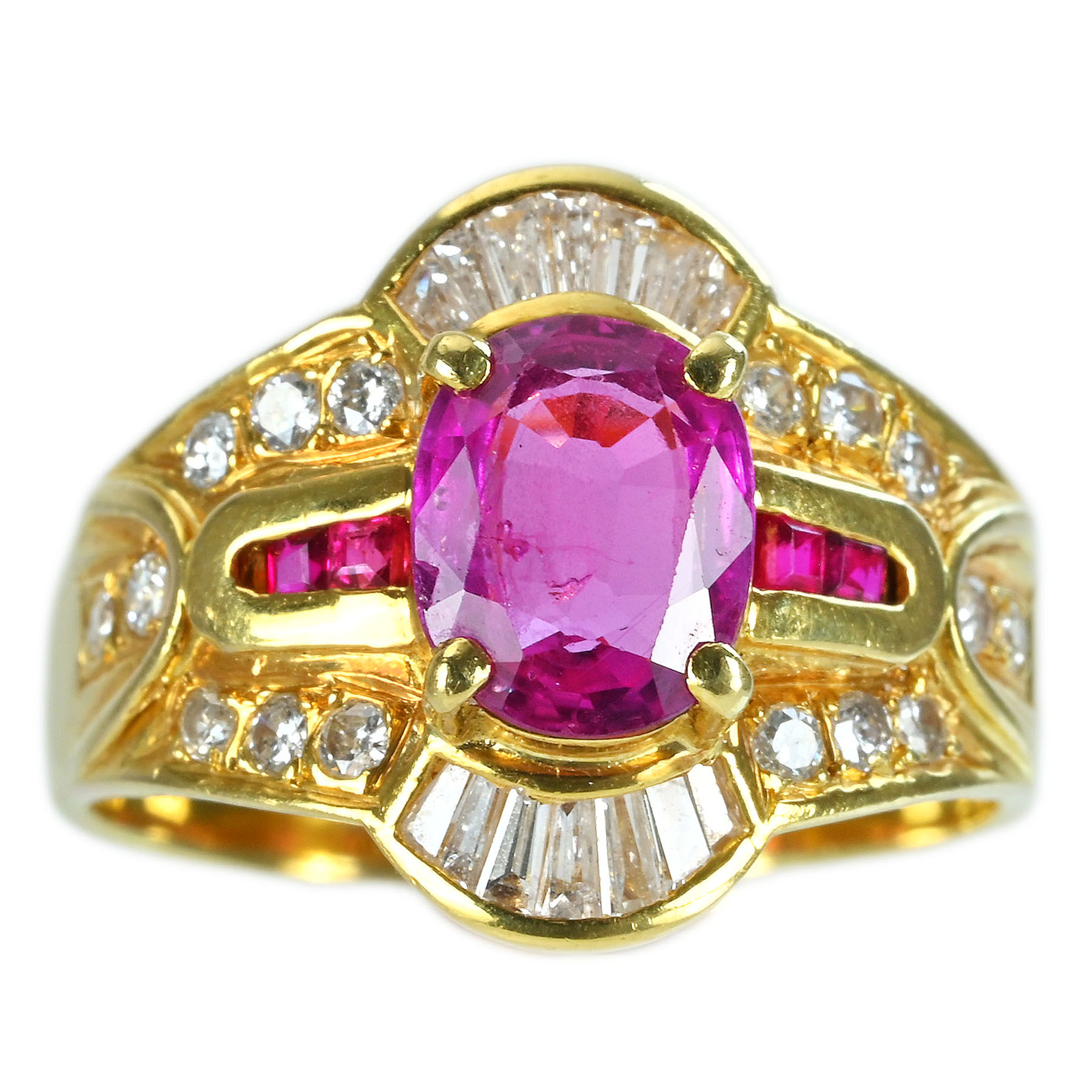 パープルサファイアリング K18YG S-PP1.56ct S-PP0.10ct D0.70ct - 画像 (2)