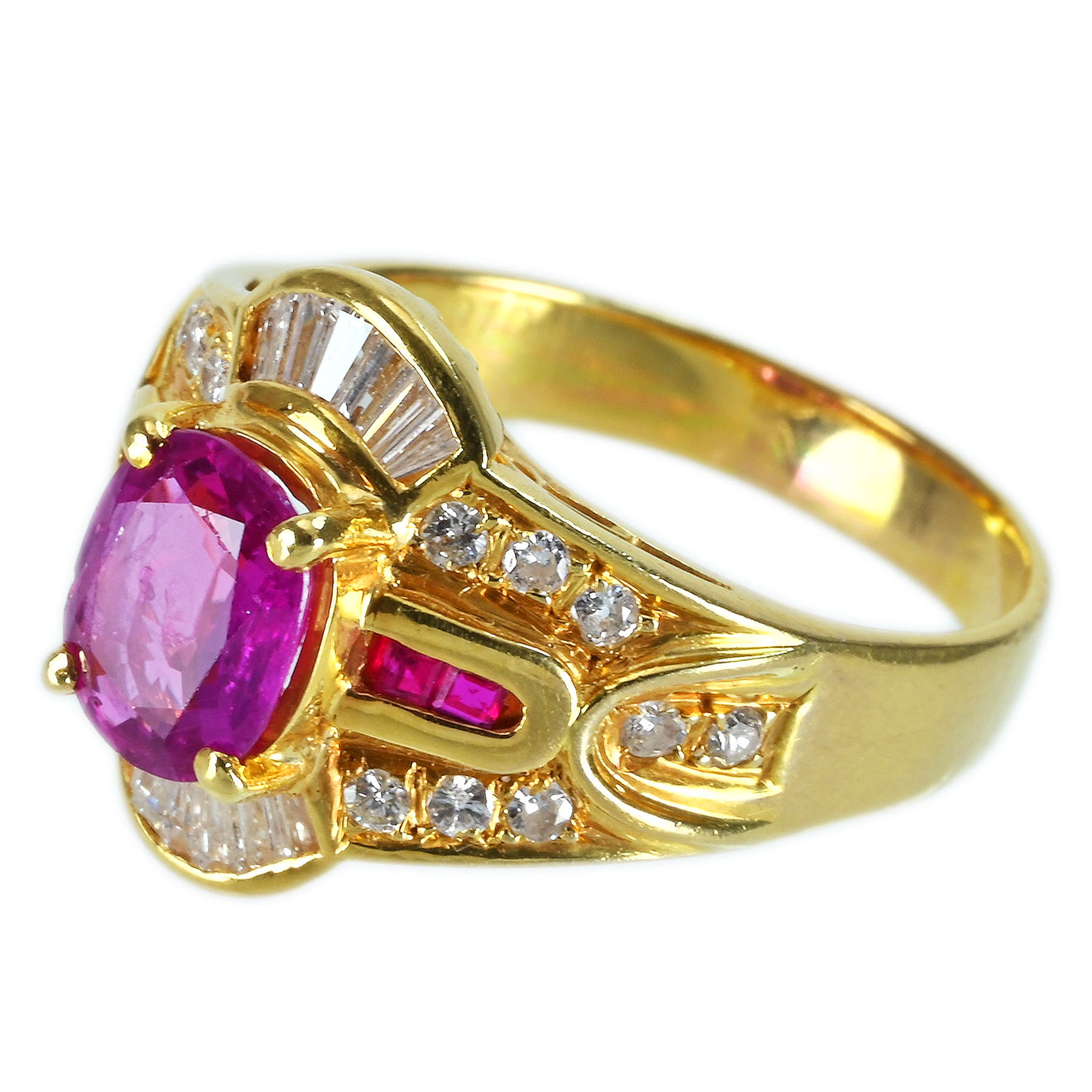 パープルサファイアリング K18YG S-PP1.56ct S-PP0.10ct D0.70ct - 画像 (3)