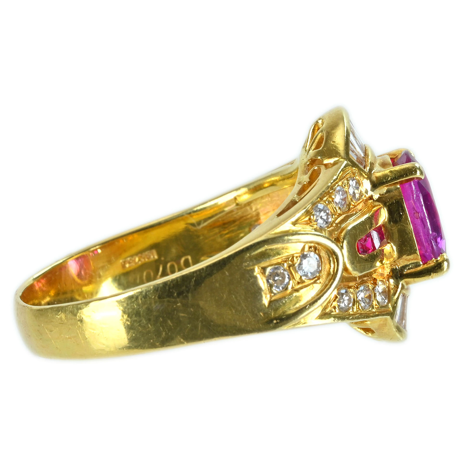 パープルサファイアリング K18YG S-PP1.56ct S-PP0.10ct D0.70ct - 画像 (4)