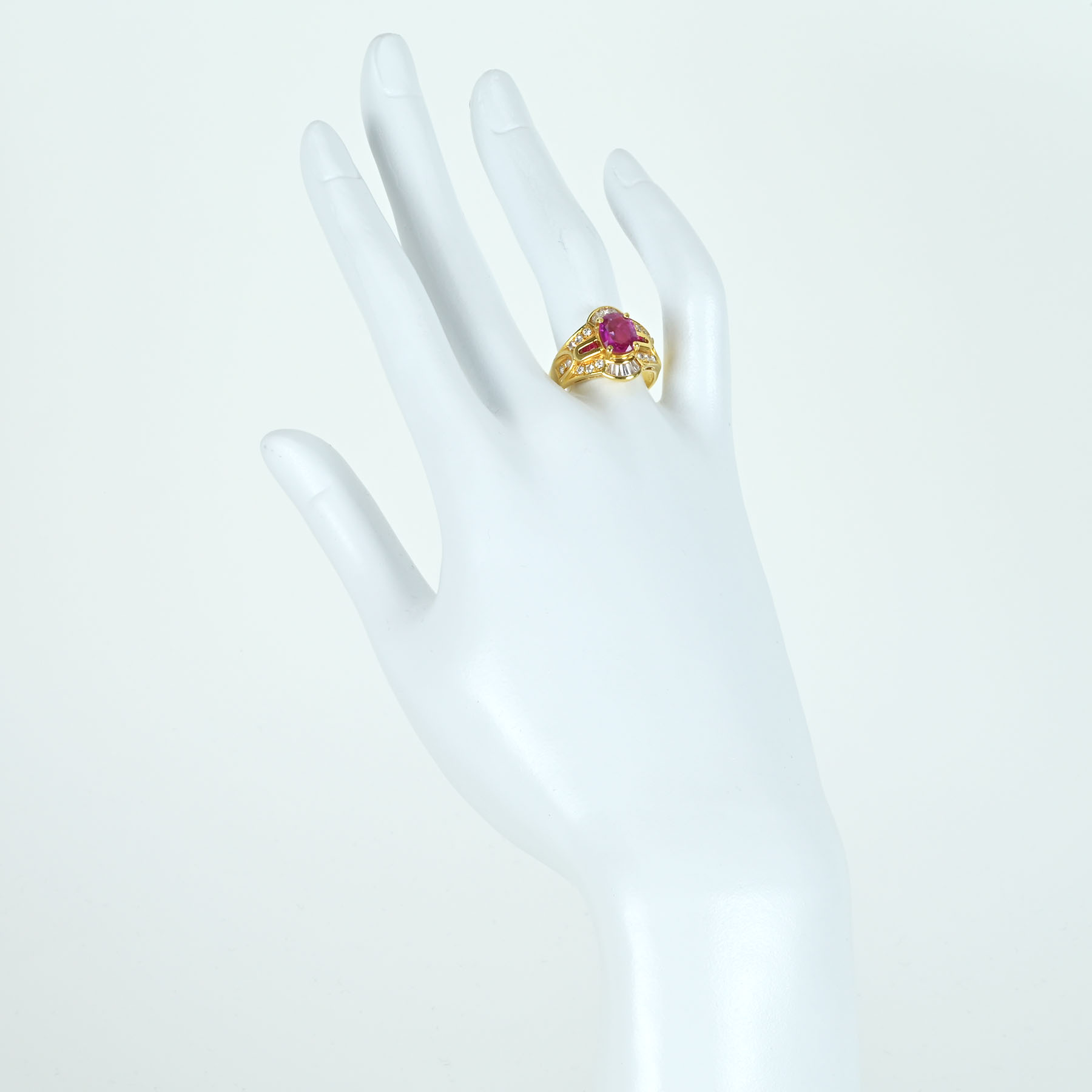 パープルサファイアリング K18YG S-PP1.56ct S-PP0.10ct D0.70ct - 画像 (6)
